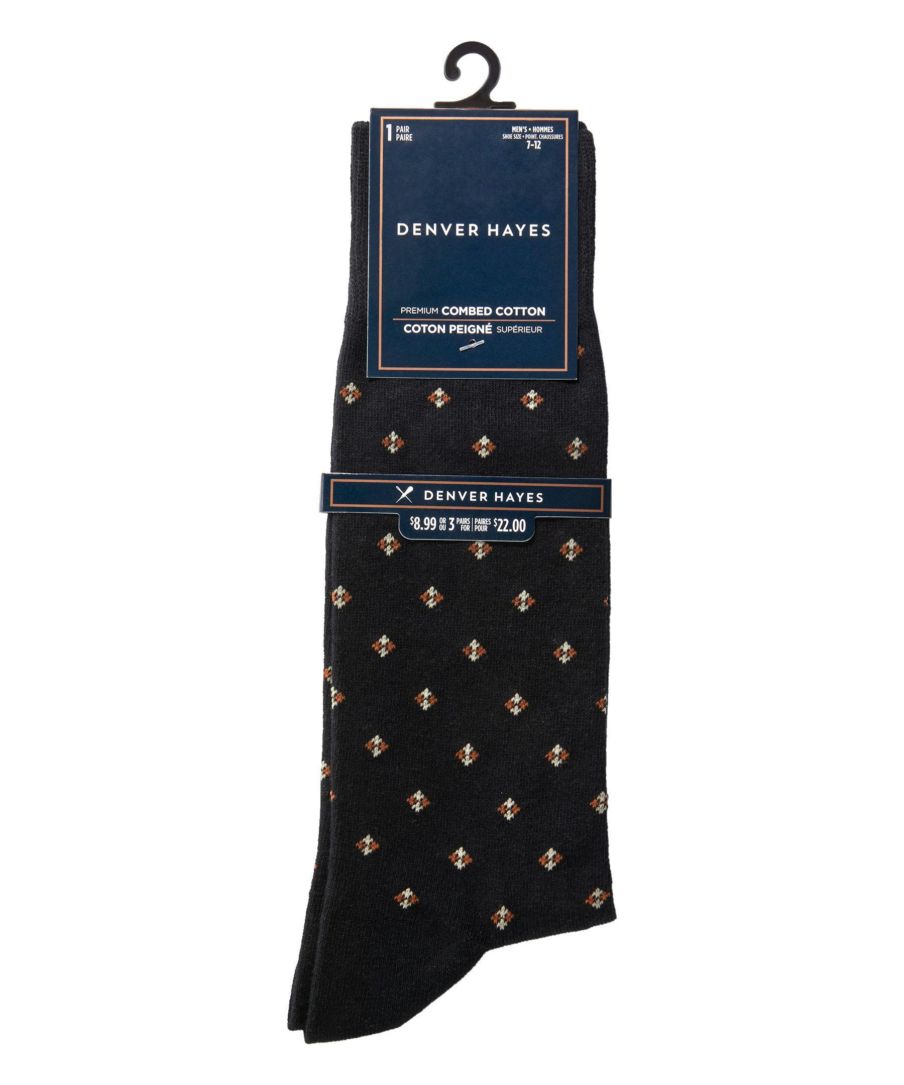 Denver Hayes Men's Novelty Pattern Casual Crew Socks