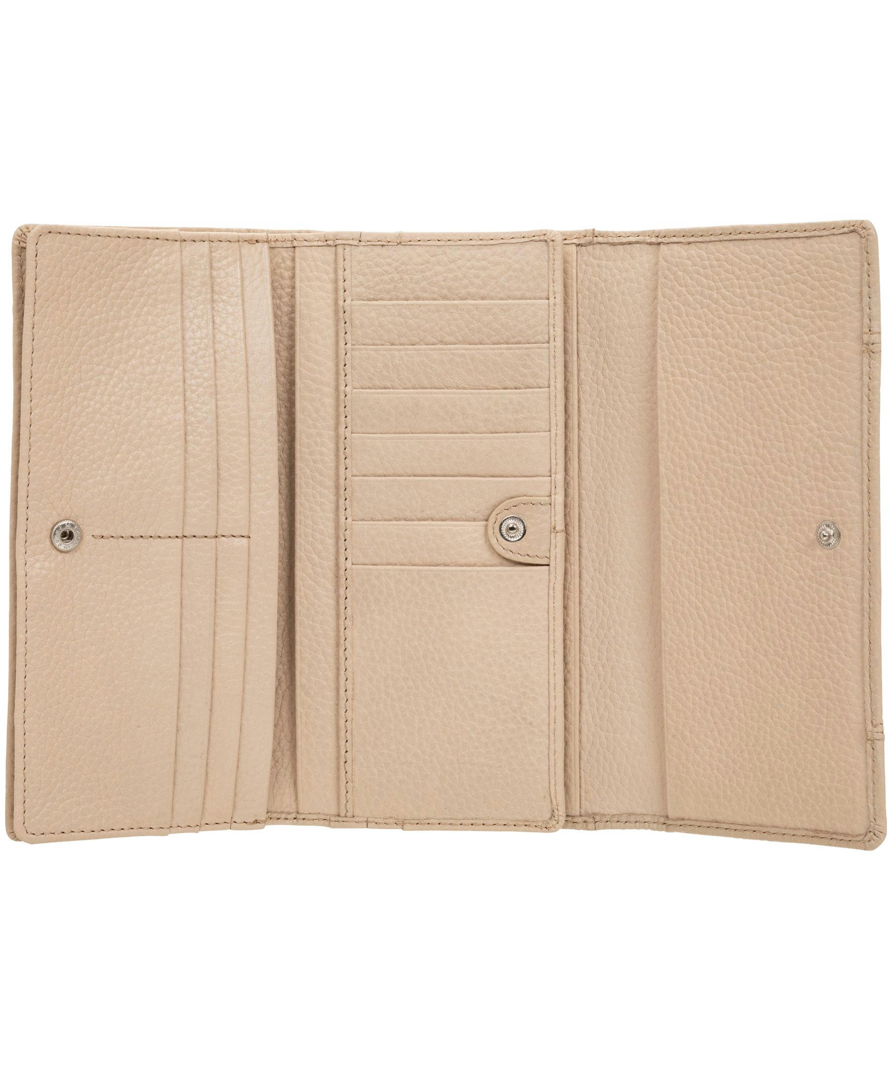 Mancini Leather Goods Women's Pebelled RFID Secure Trifold Wing Wallet