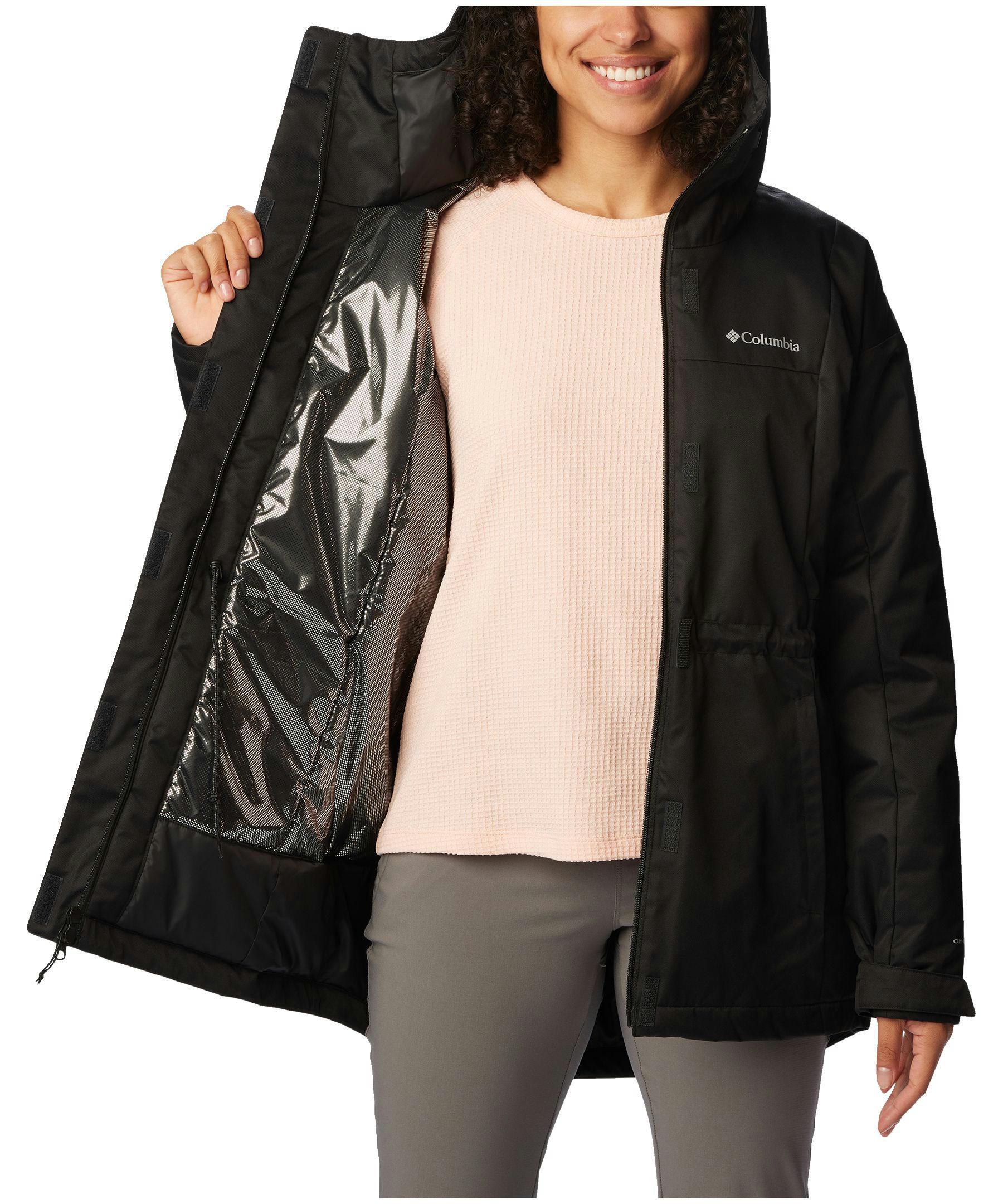 Columbia Women's Hikebound Long Omni-Heat Hooded Insulated Waterproof Rain Jacket