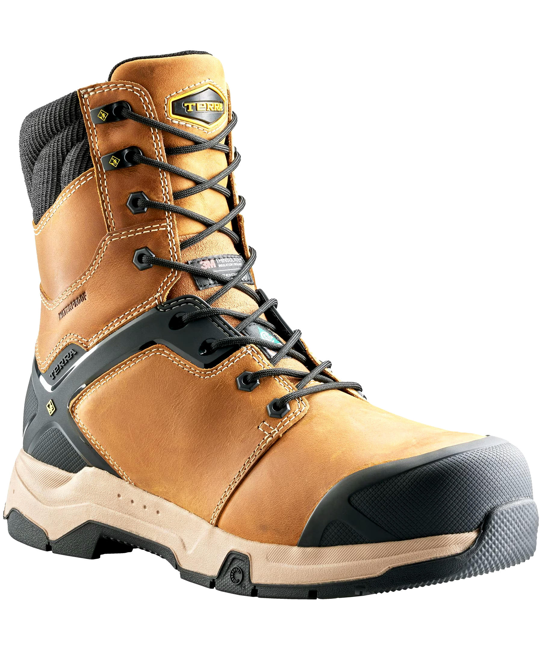 Terra Men's 8 Inch Carbine Composite Toe Composite Plate Waterproof Work Boots