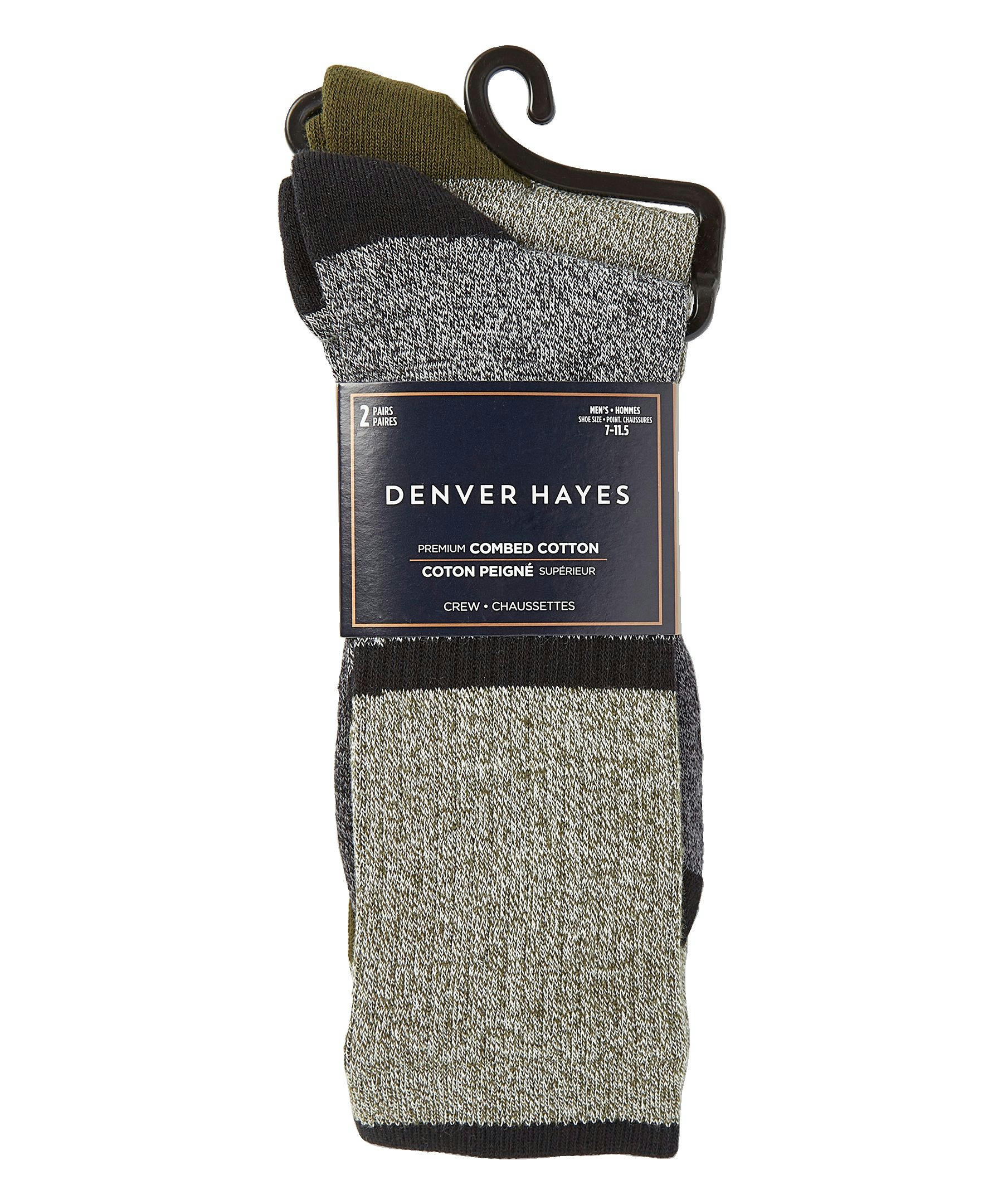Denver Hayes Men's 2 Pack Casual Crew Socks