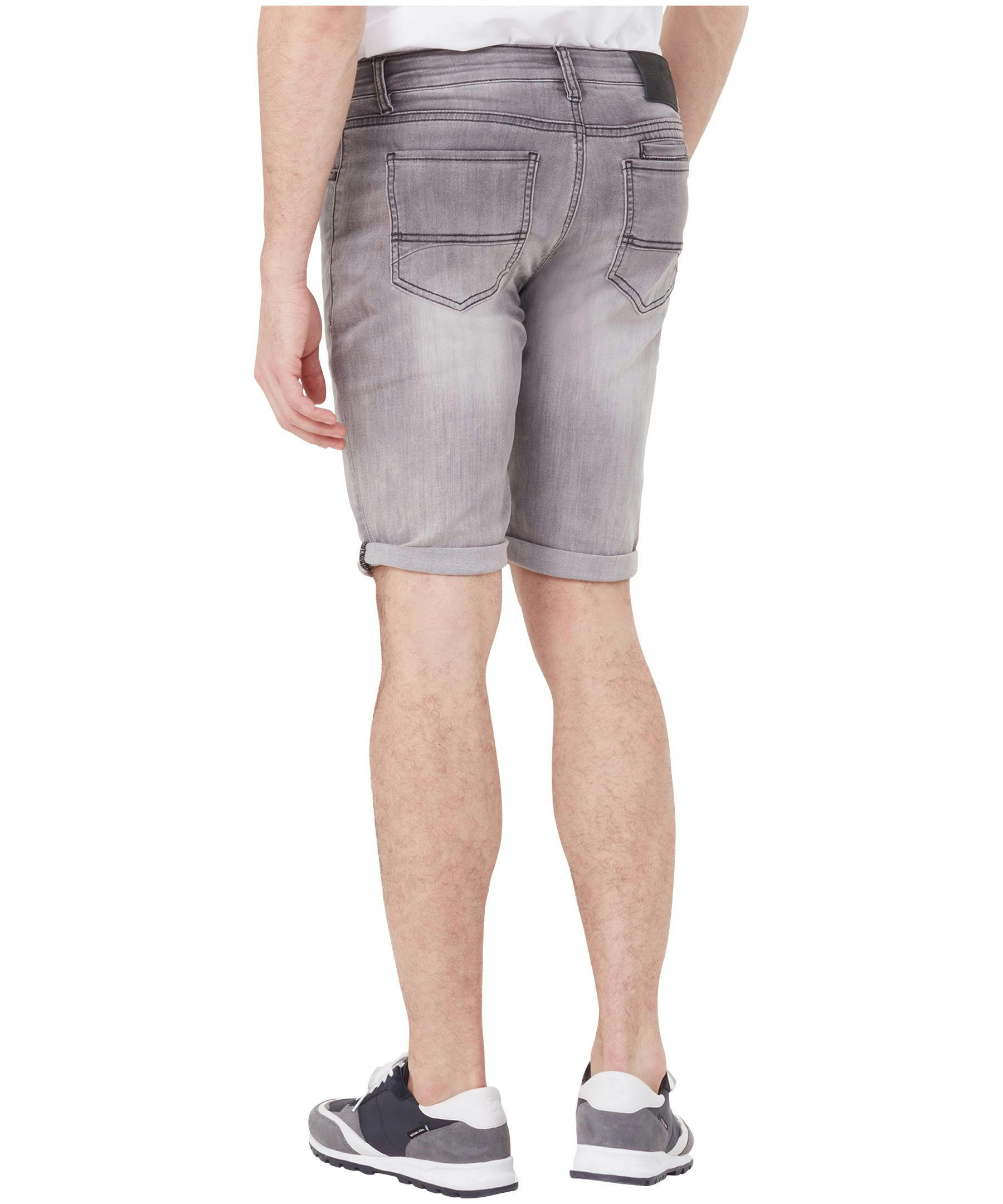 Black Bull Men's John Slim Fit Stretch Knit-Look Denim Shorts