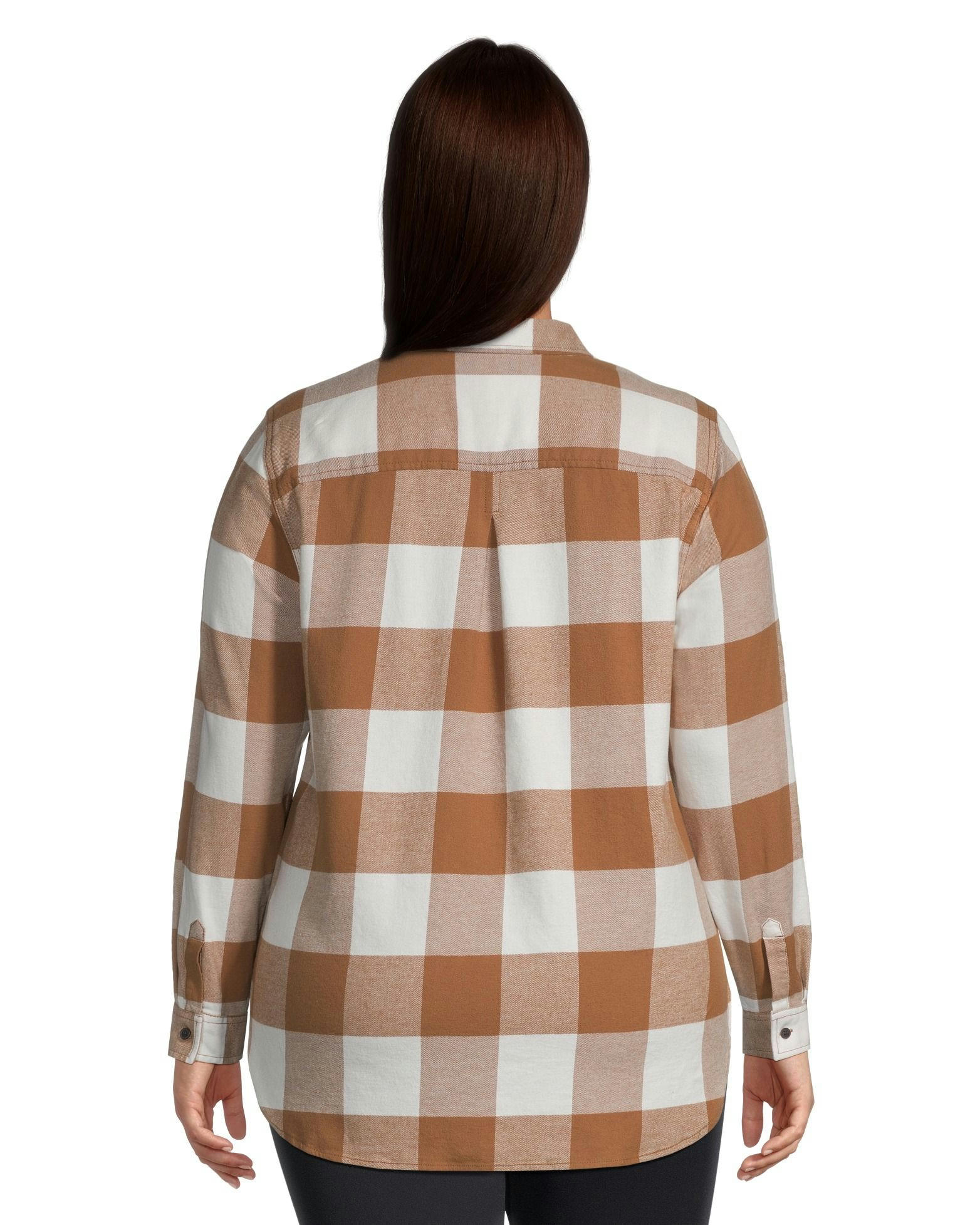 WindRiver Women's Semi-fit Long Sleeve Button Up Soft Brushed Stretch Flannel Shirt