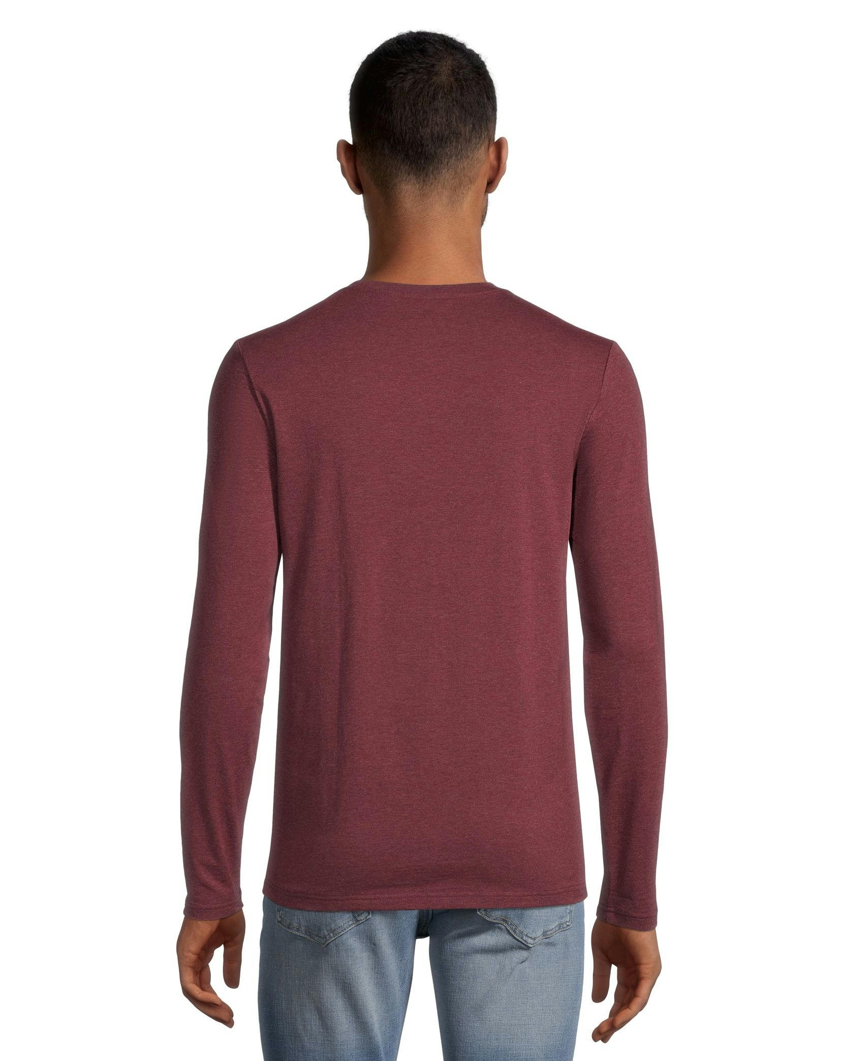 Denver Hayes Men's Stretch Long Sleeve Modern Fit Crewneck T Shirt