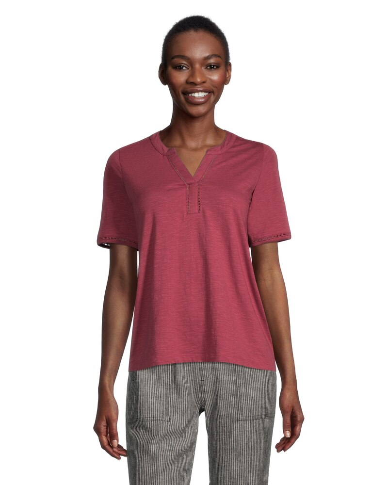 Women's Semi-Fitted Y-Neck T Shirt