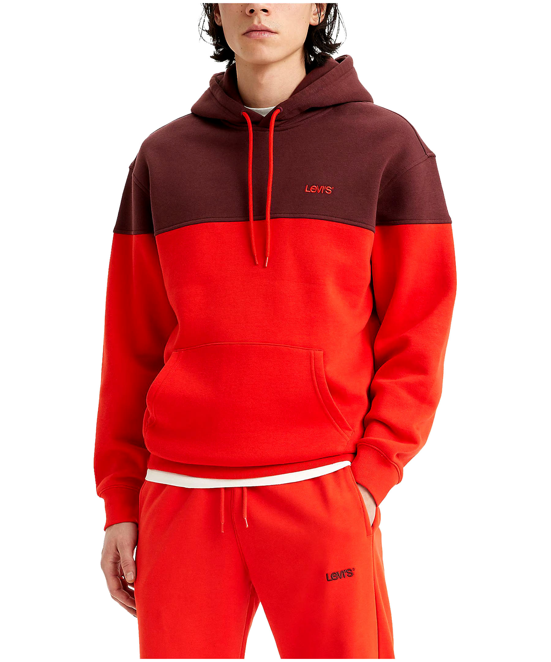 Levi's Men's Top Block Relaxed Fit Pullover Fleece Hoodie