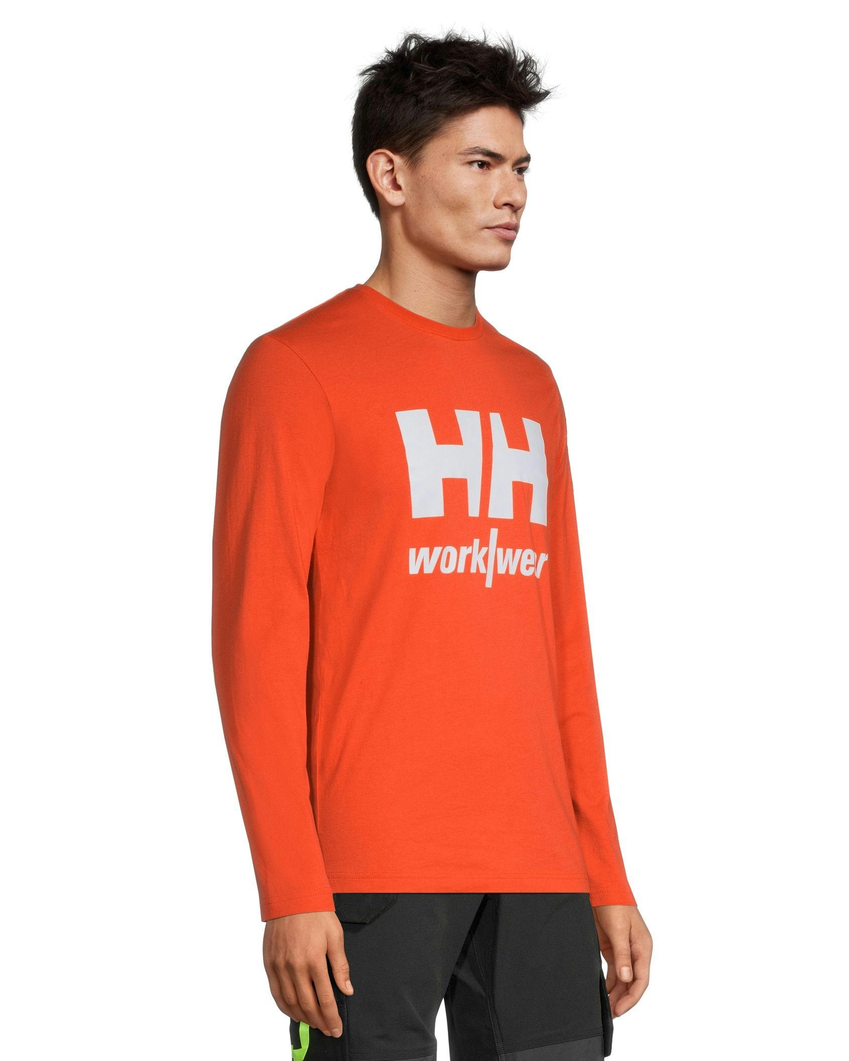 Helly Hansen Workwear Men's Sleeve Logo Cotton Long Sleeve T Shirt