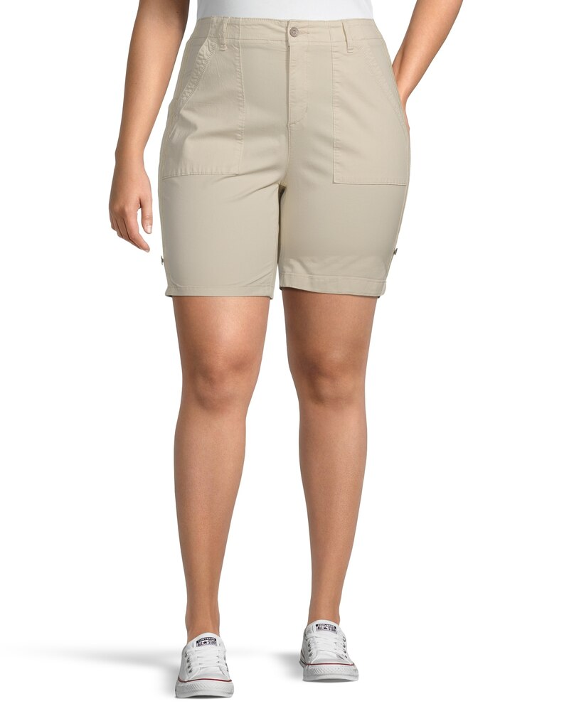 Denver Hayes Women's Garment Wash High Rise Bermuda Shorts