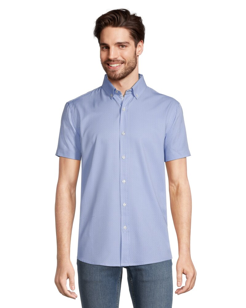 Denver Hayes Men's Hybrid 4-Way Stretch Short Sleeve Commuter Sport Shirt