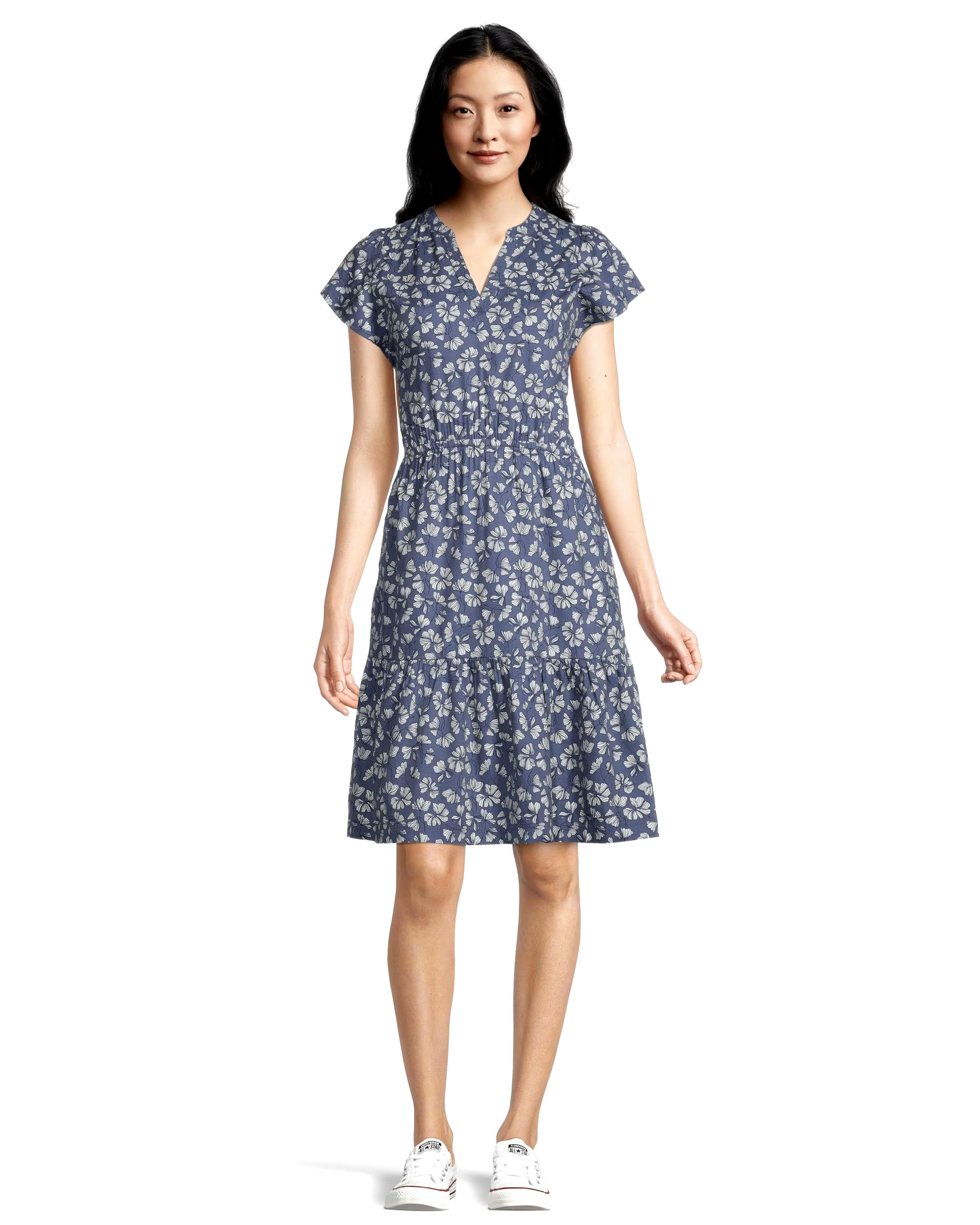 Women's Flutter Sleeve Ruffle Dress