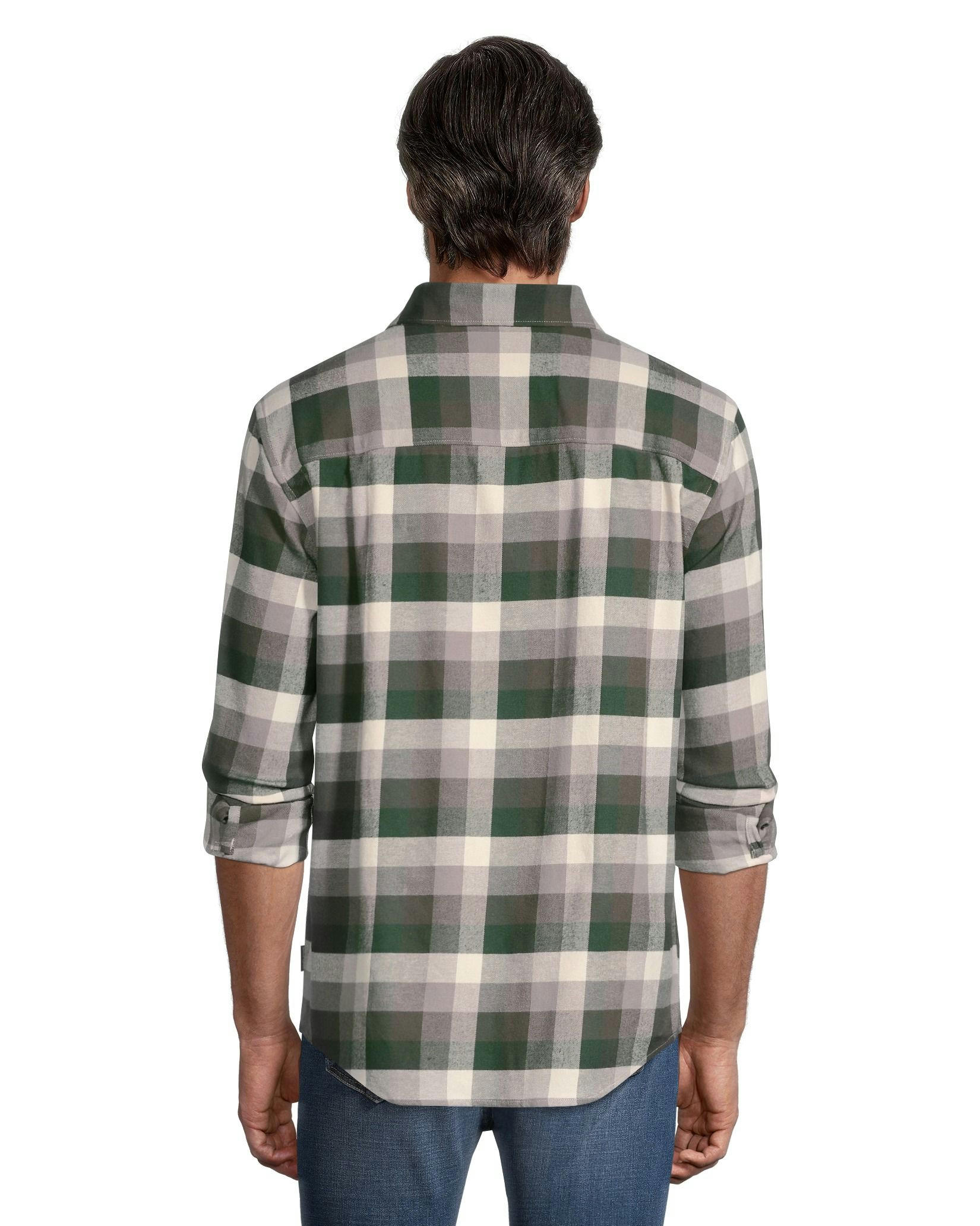 WindRiver Men's Stretch Regular Fit Basic Flannel Shirt