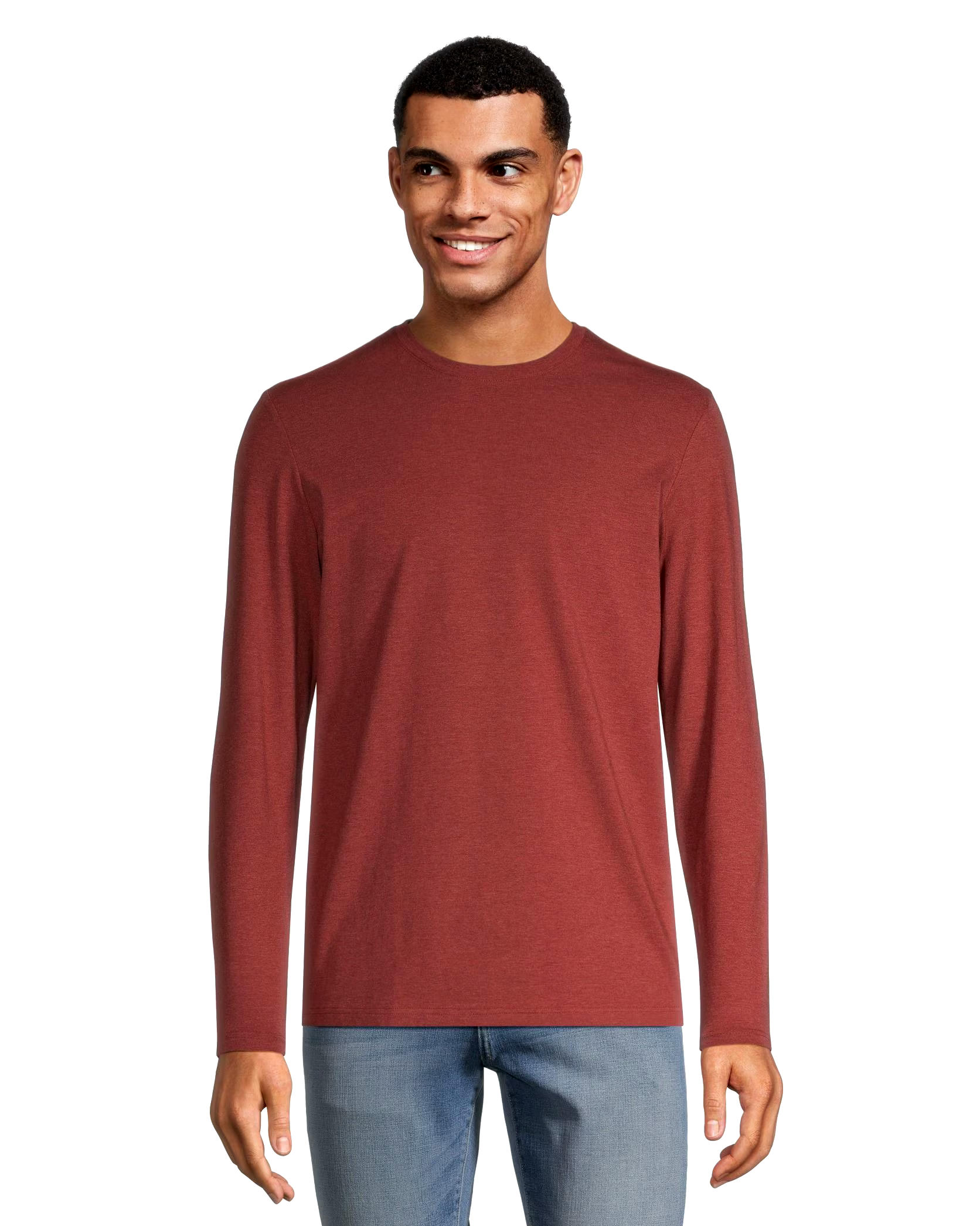Denver Hayes Men's Seasonal Stretch Long Sleeve Crewneck T Shirt