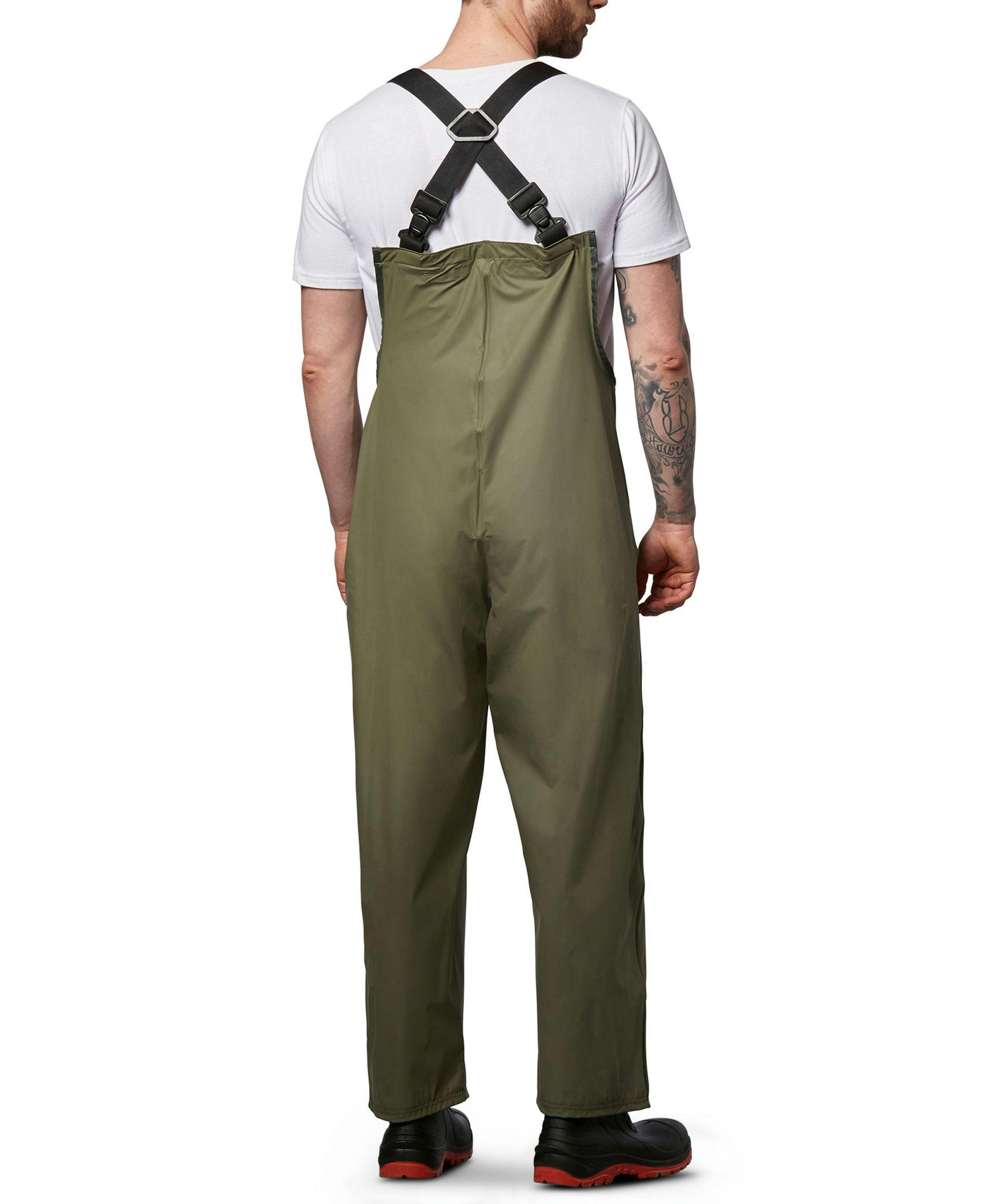 Helly Hansen Workwear Men's Abbotsford PU Coated Nylon Double Bib Rain Pants