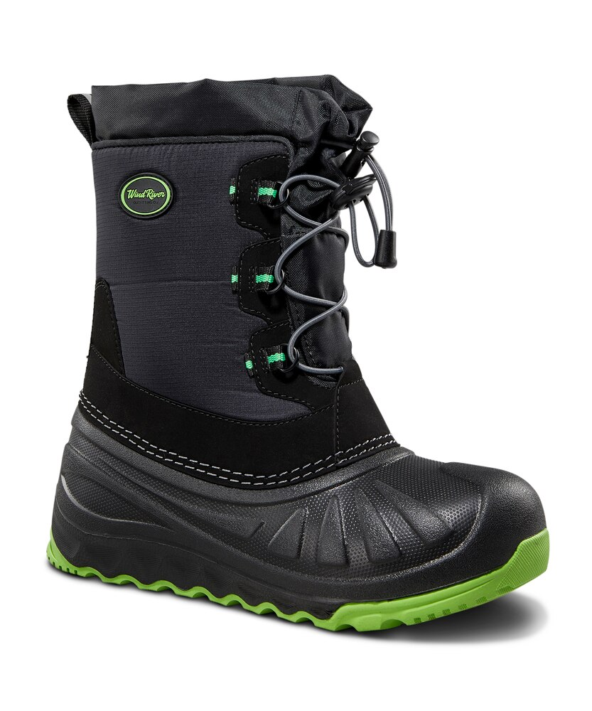 WindRiver Youth Golden IceFX Winter Boots - Black/Green