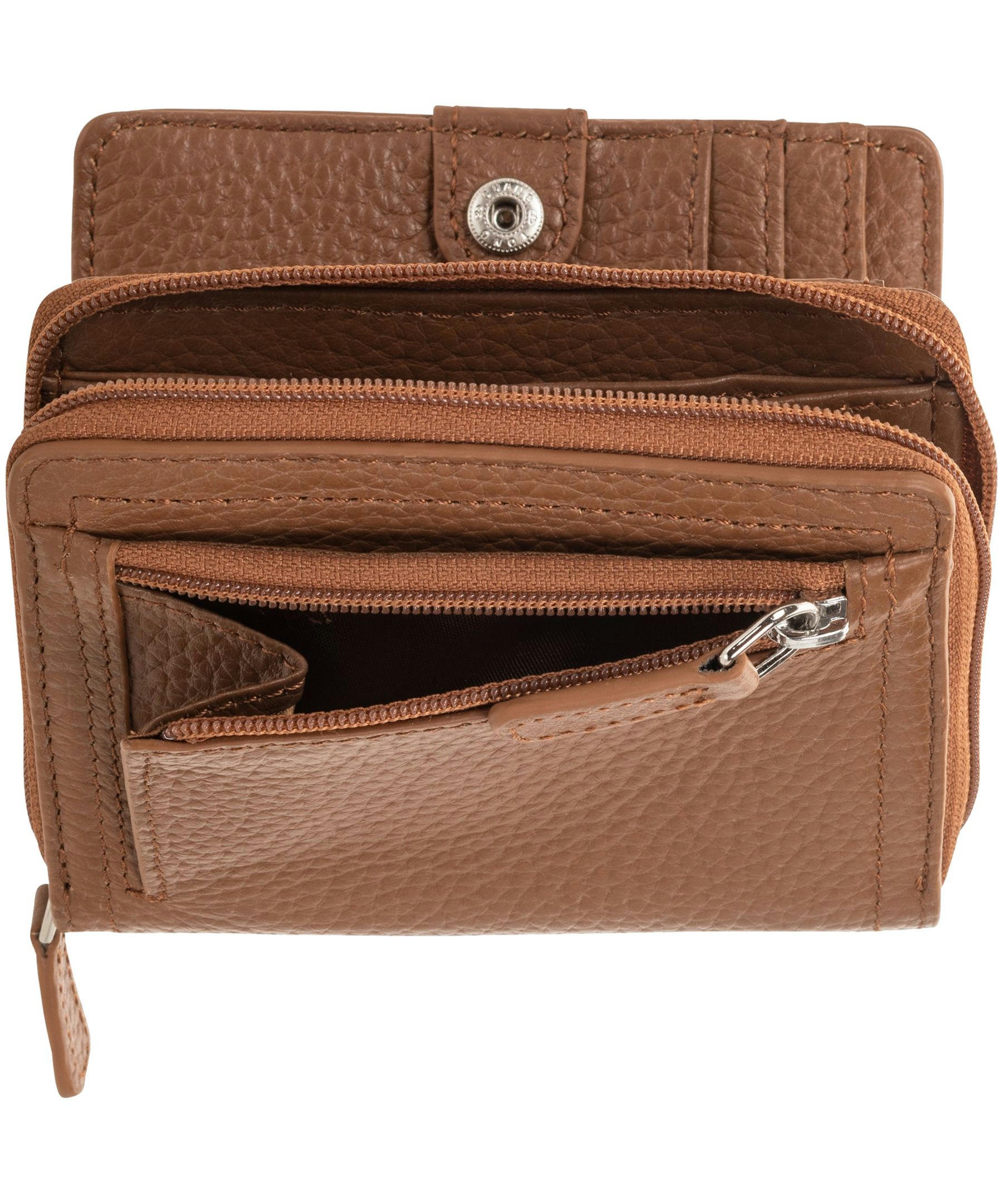 Mancini Leather Goods Women's Peblled RFID Secure Small Clutch Wallet