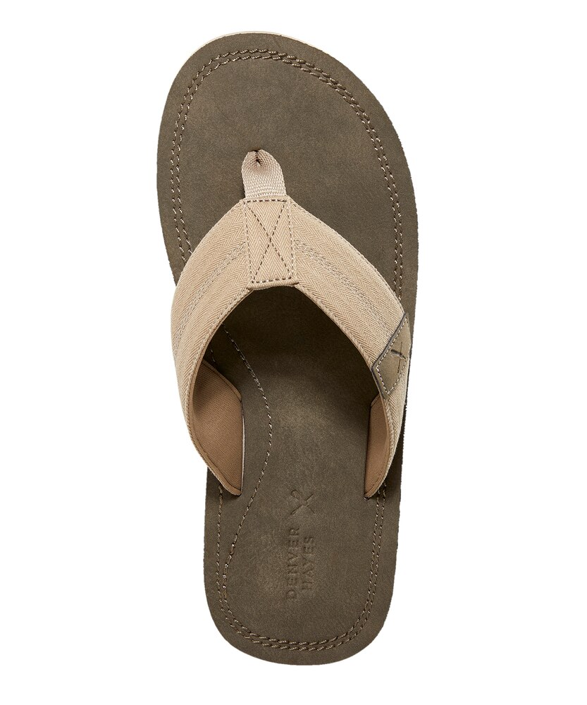 Denver Hayes Men's Sudak Thong Style Flip Flops - Taupe