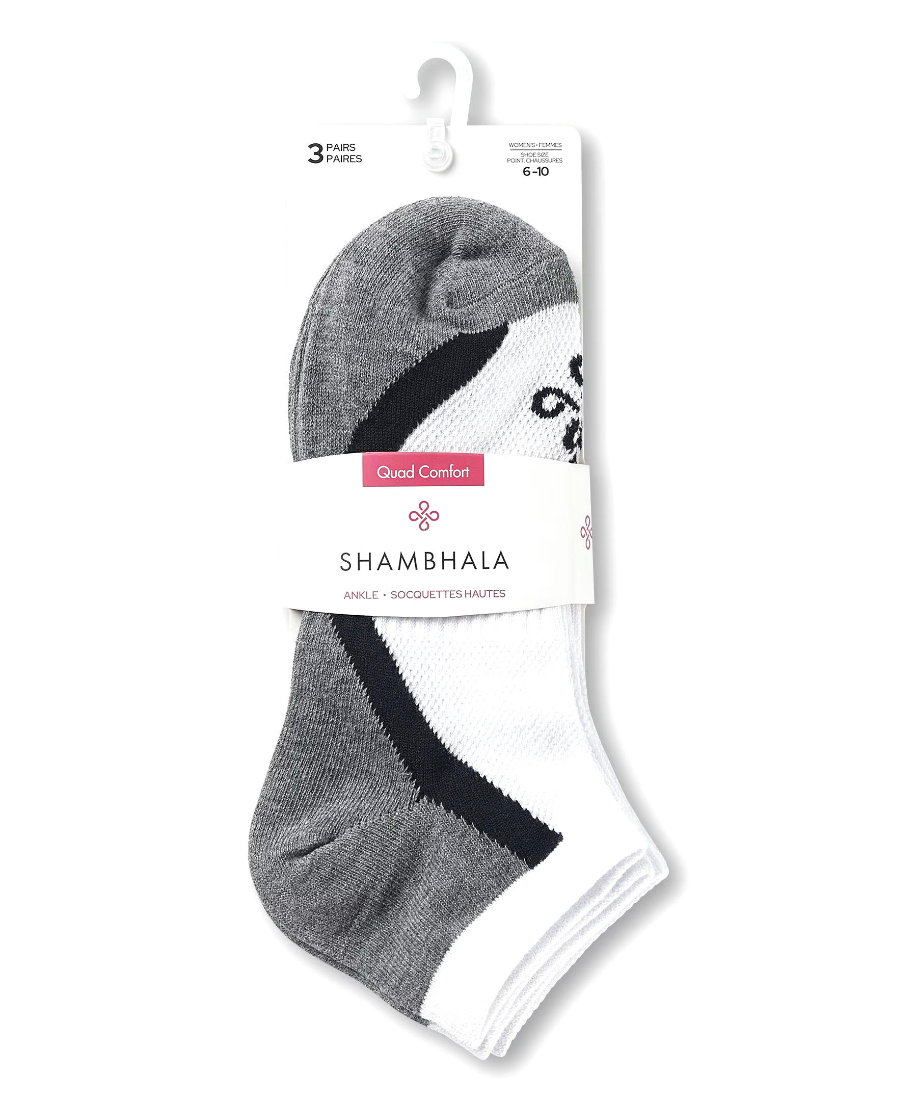 Shambhala Women's Arch Support Ankle Socks, 3 Pack