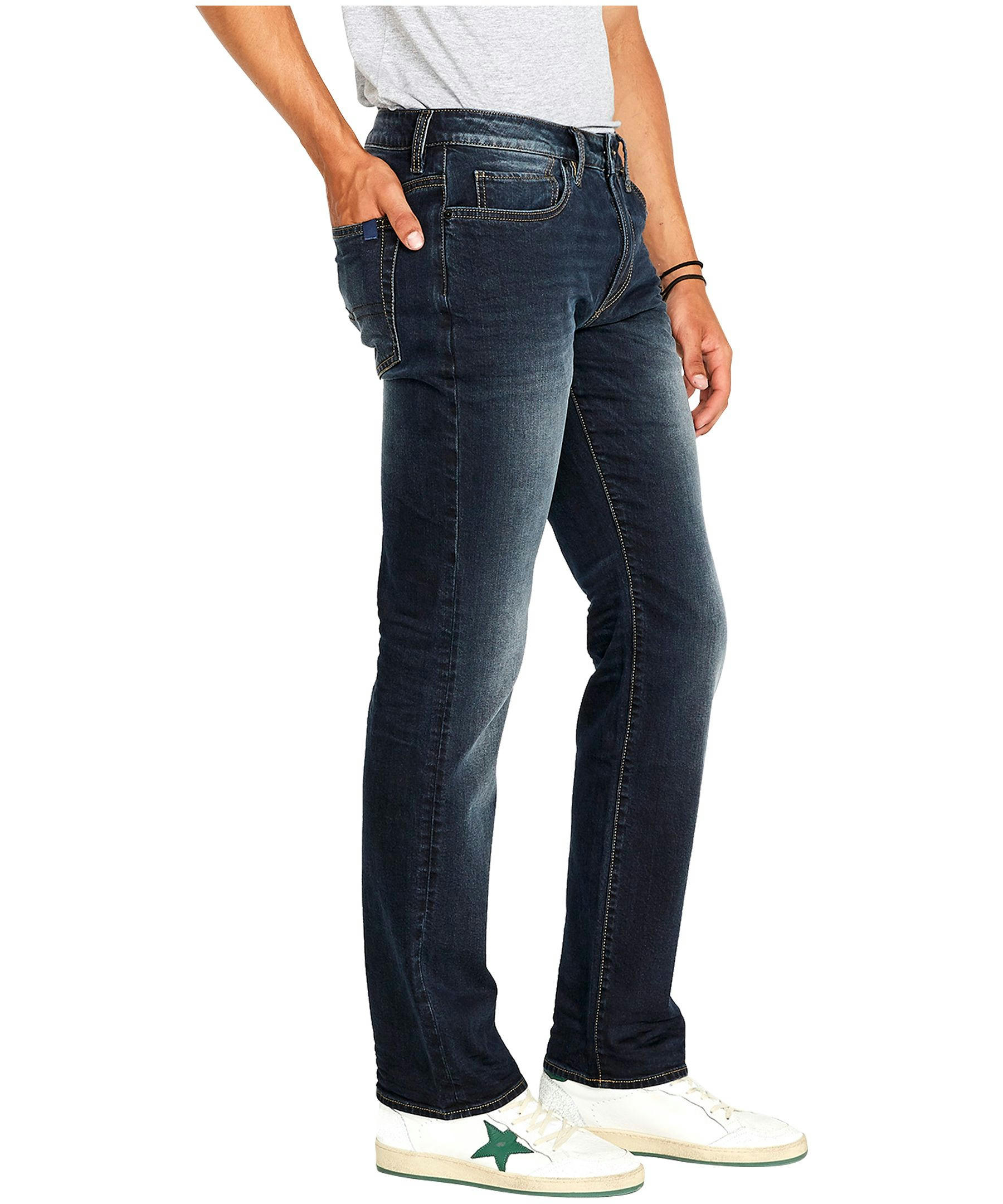 Buffalo Men's Driven Mid Rise Relaxed Fit Straight  Stretch Jeans - Dark Wash