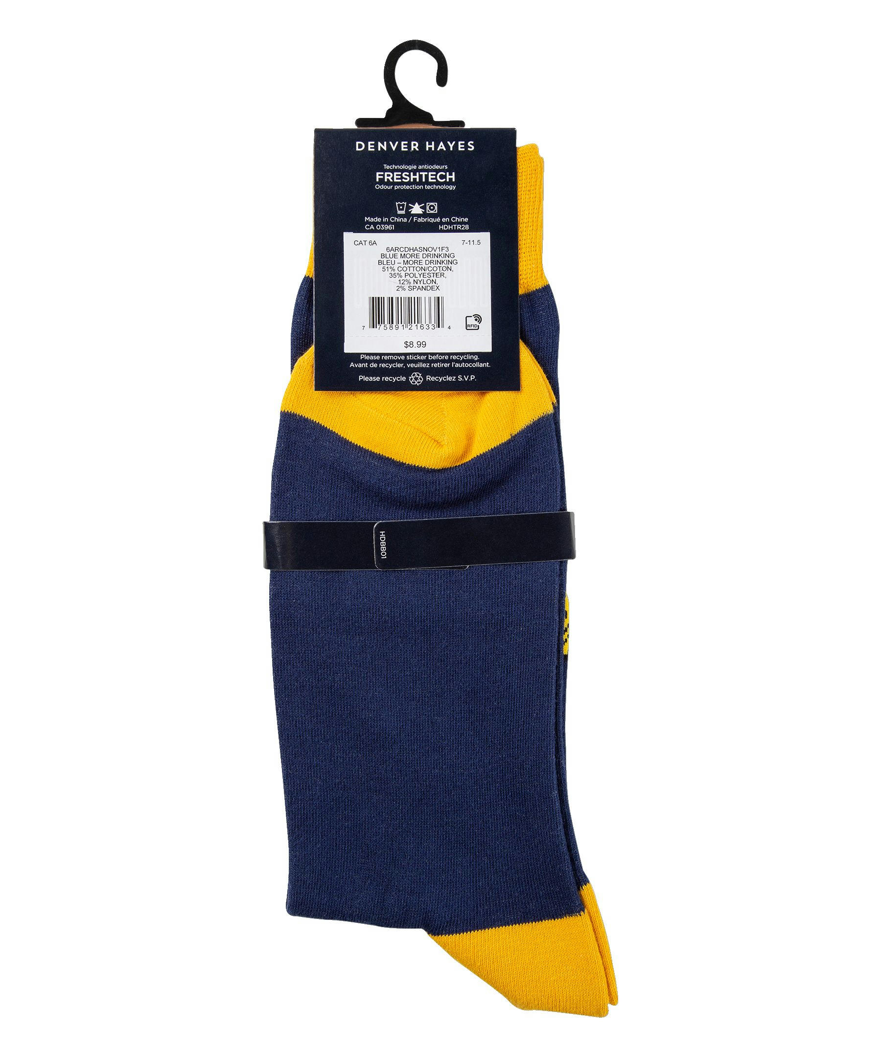 Denver Hayes Men's Novelty Beer Pattern Crew Socks