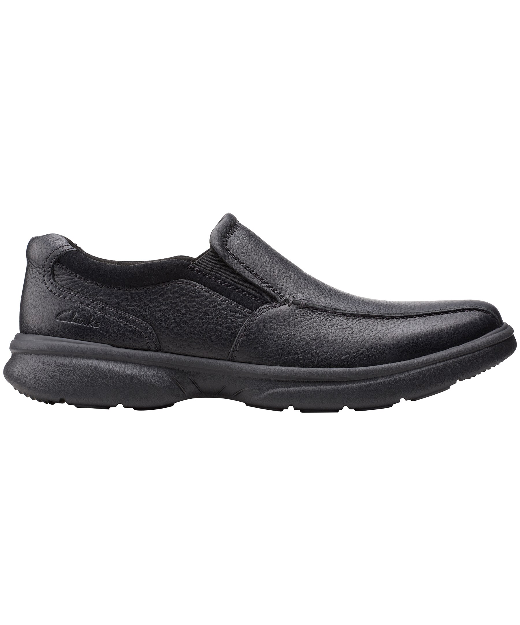 Clarks Men's Bradley Step Black Leather Slip On Shoes