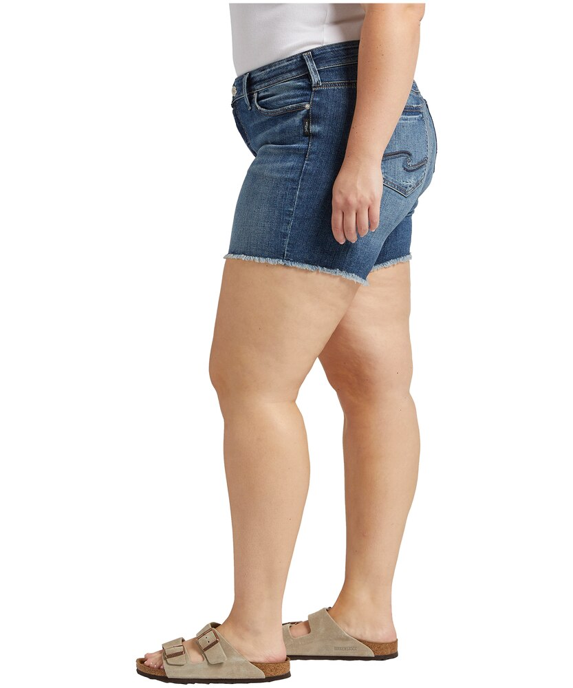 Silver Women's Suki Mid Rise Jean Shorts - Plus Size