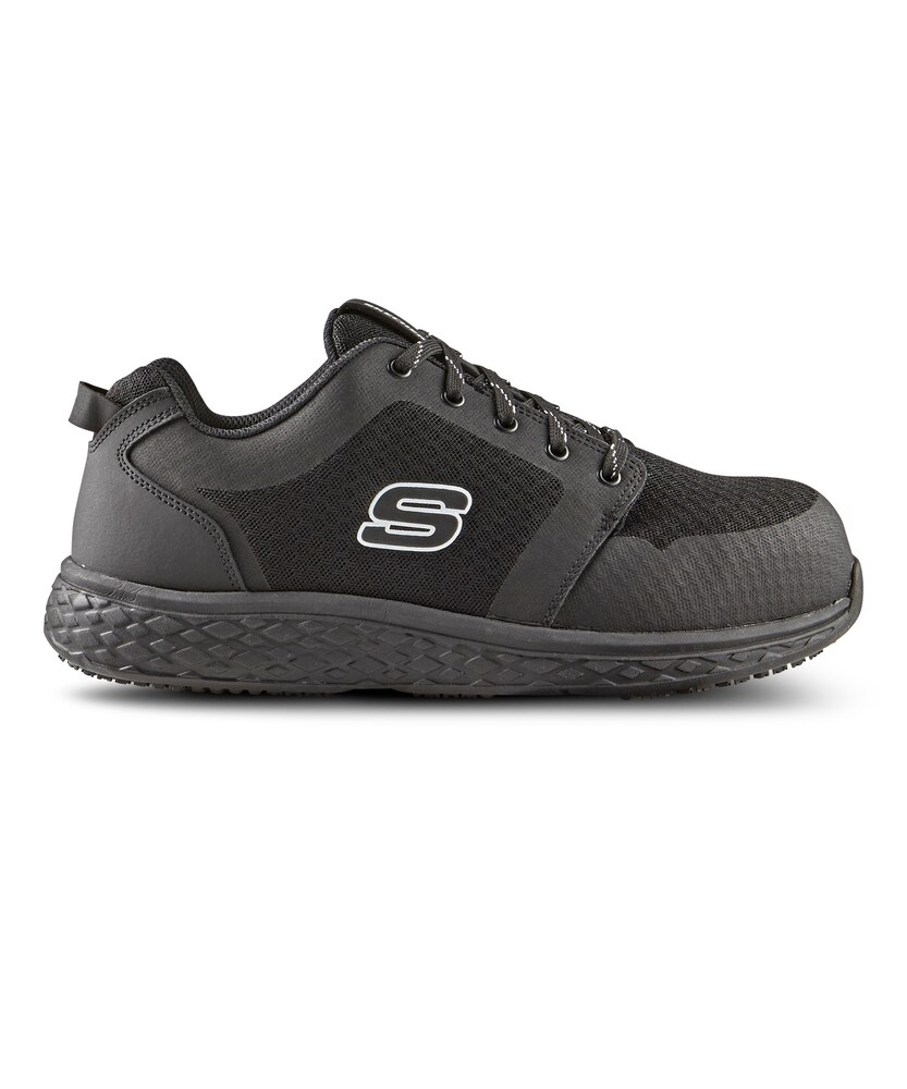 Skechers Work Men's Aluminum Toe Steel Plate Lace Up Athletic Safety Shoes - Black