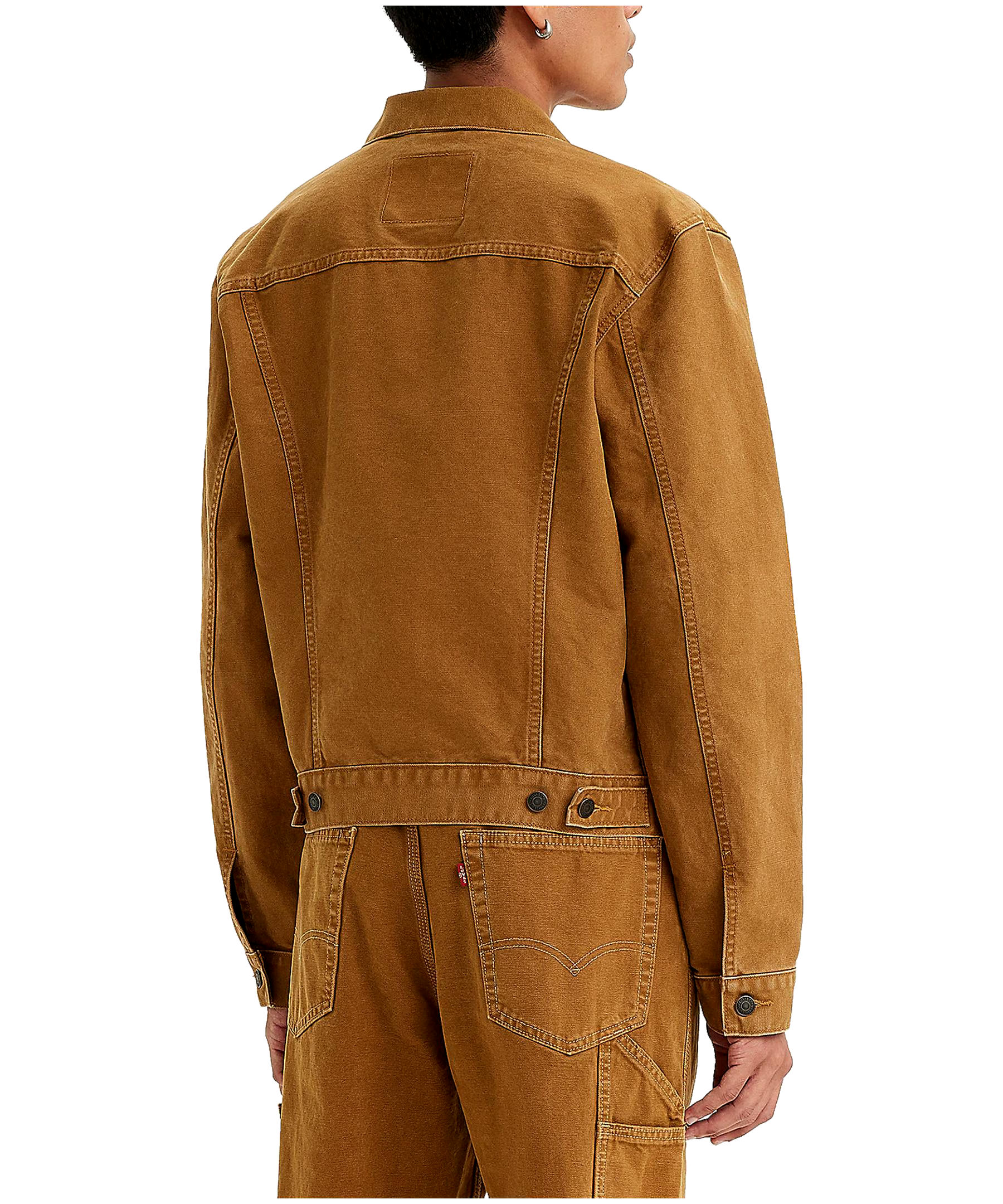 Men's The Trucker Cotton Denim Jacket - Brown/Dark Ginger