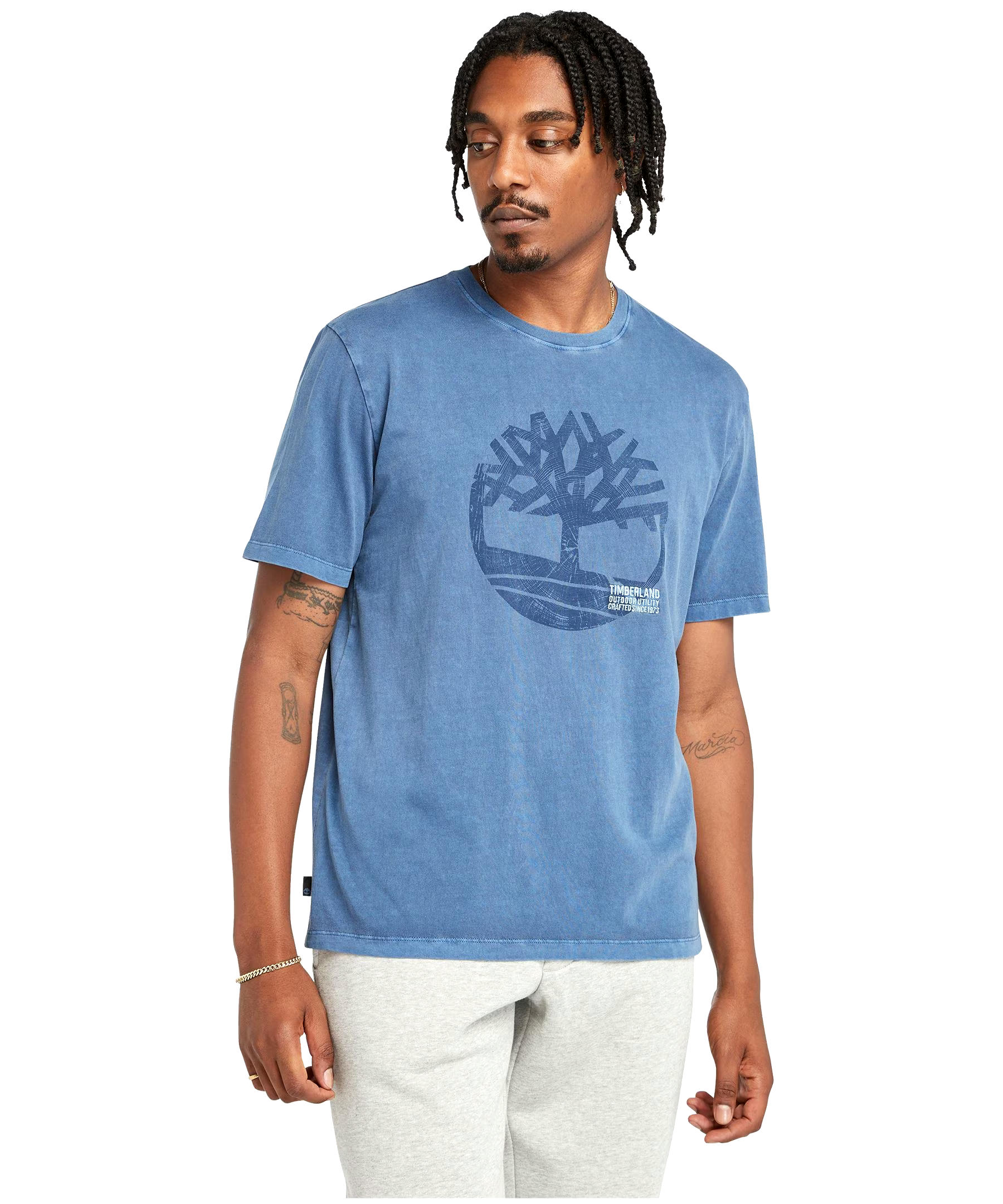 Timberland Men's Graphic Logo Garment Dye T Shirt