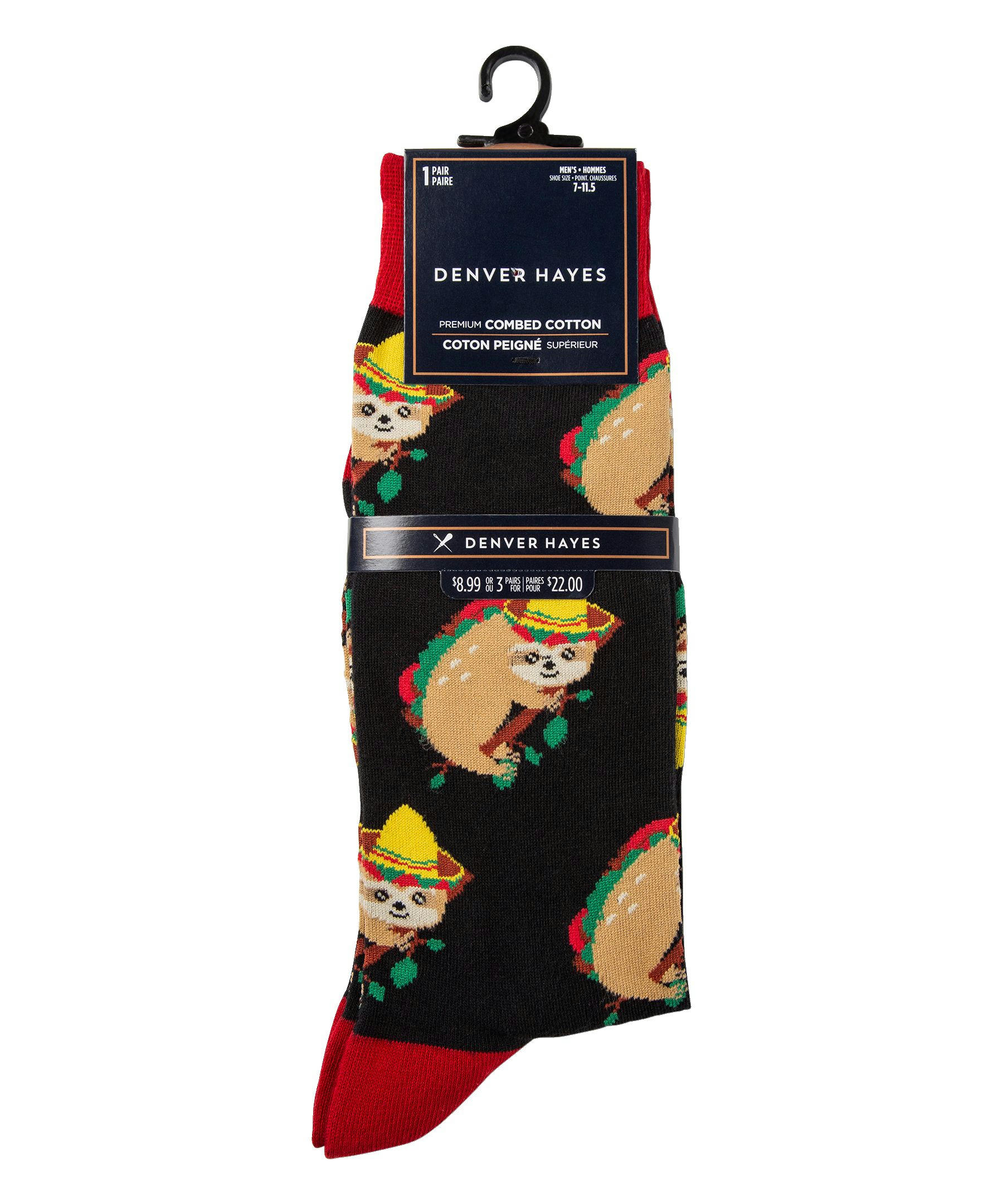 Denver Hayes Men's Novelty Food Pattern Crew Socks