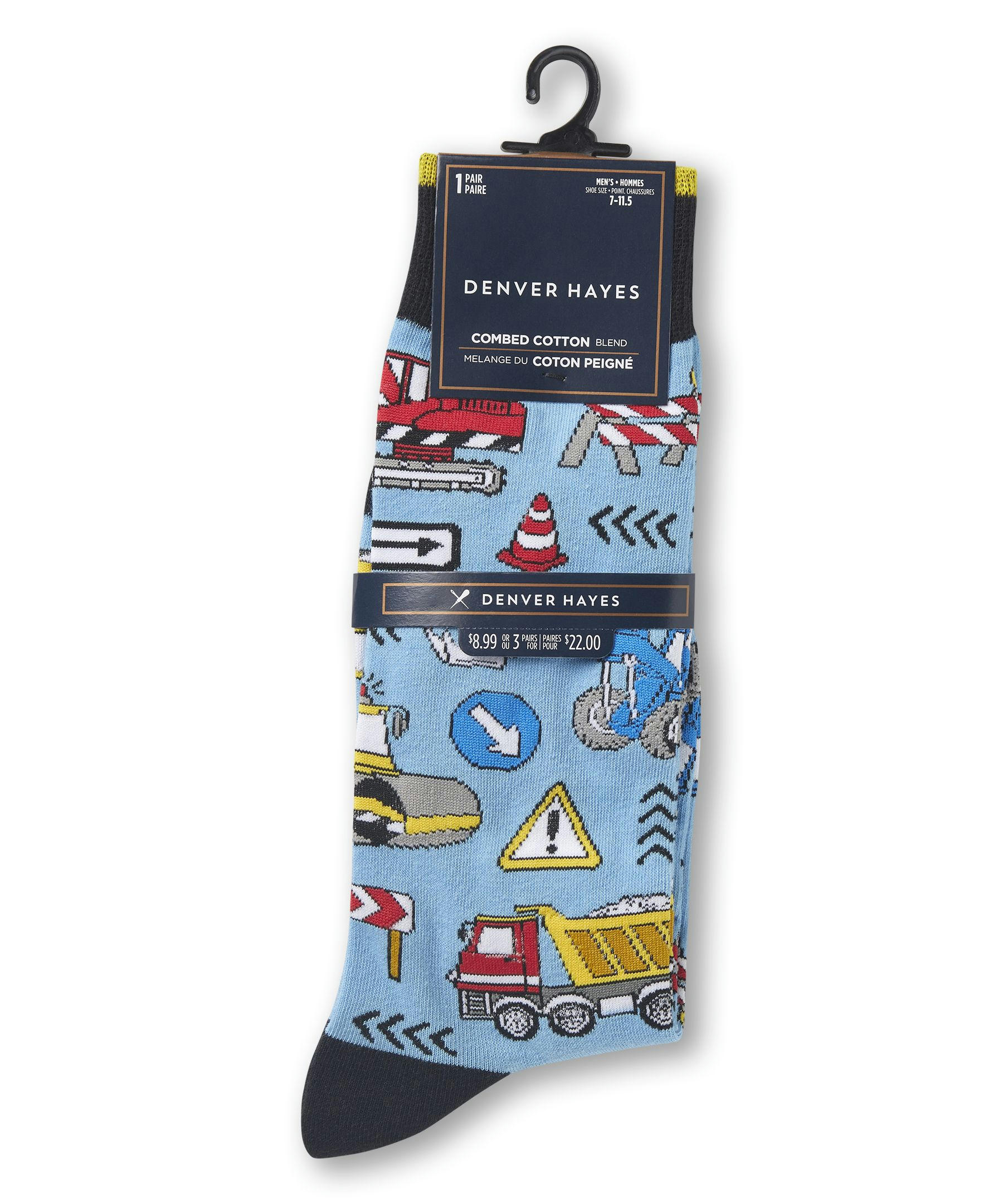 Devner Hayes Men's FRESHTECH® Work Pattern Casual Crew Socks