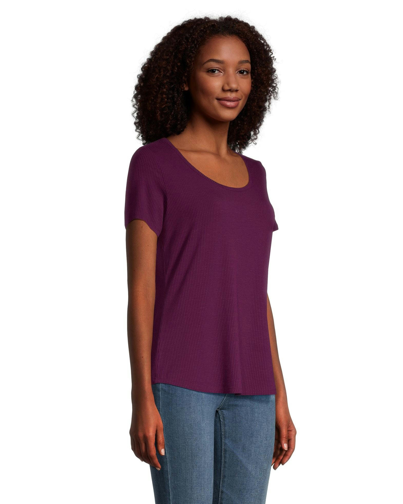 Denver Hayes Women's Relaxed Fit Scoop Neck T Shirt
