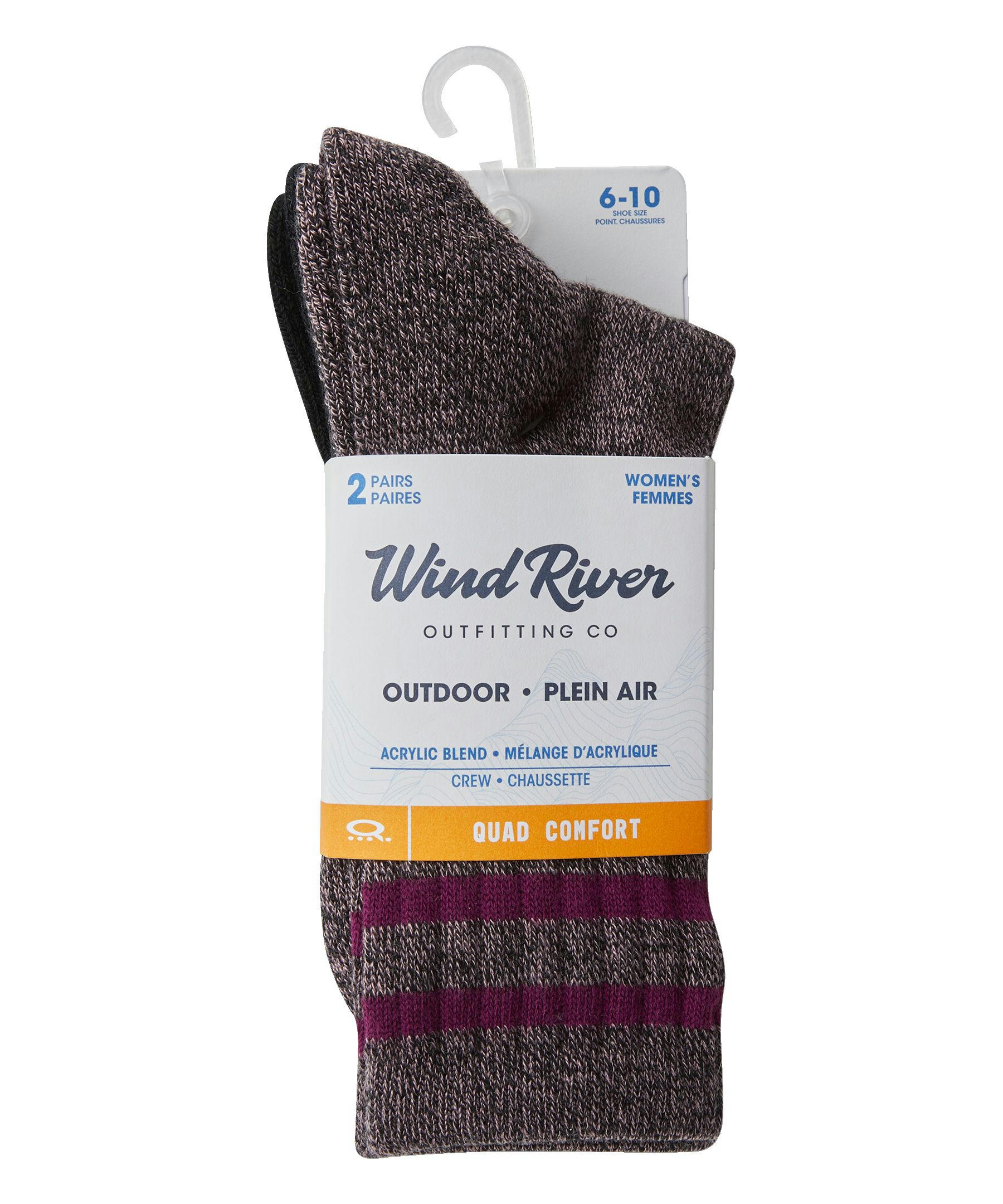 WindRiver Women's 2 Pack Super Soft Thermal Quad Comfort Boot Socks