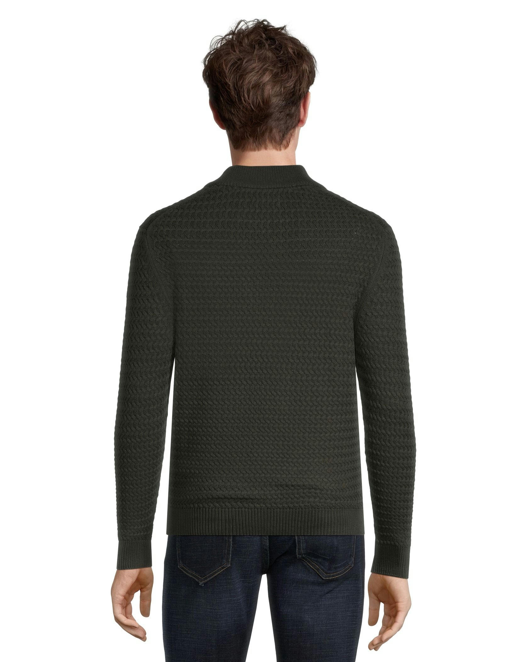 Denver Hayes Men's Rope Stitch Quarter Zip Mockneck Sweater