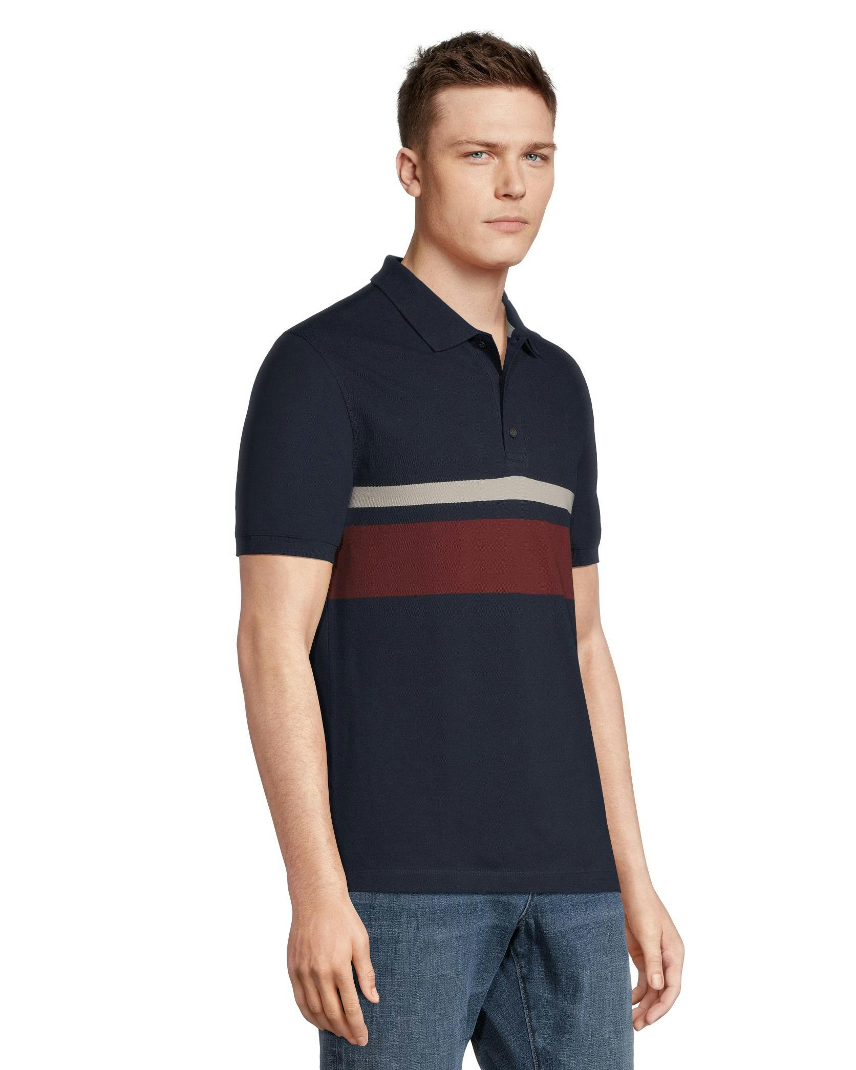 Denver Hayes Men's 50 Wash Short Sleeve Classic Fit Stretch Pique Polo Shirt