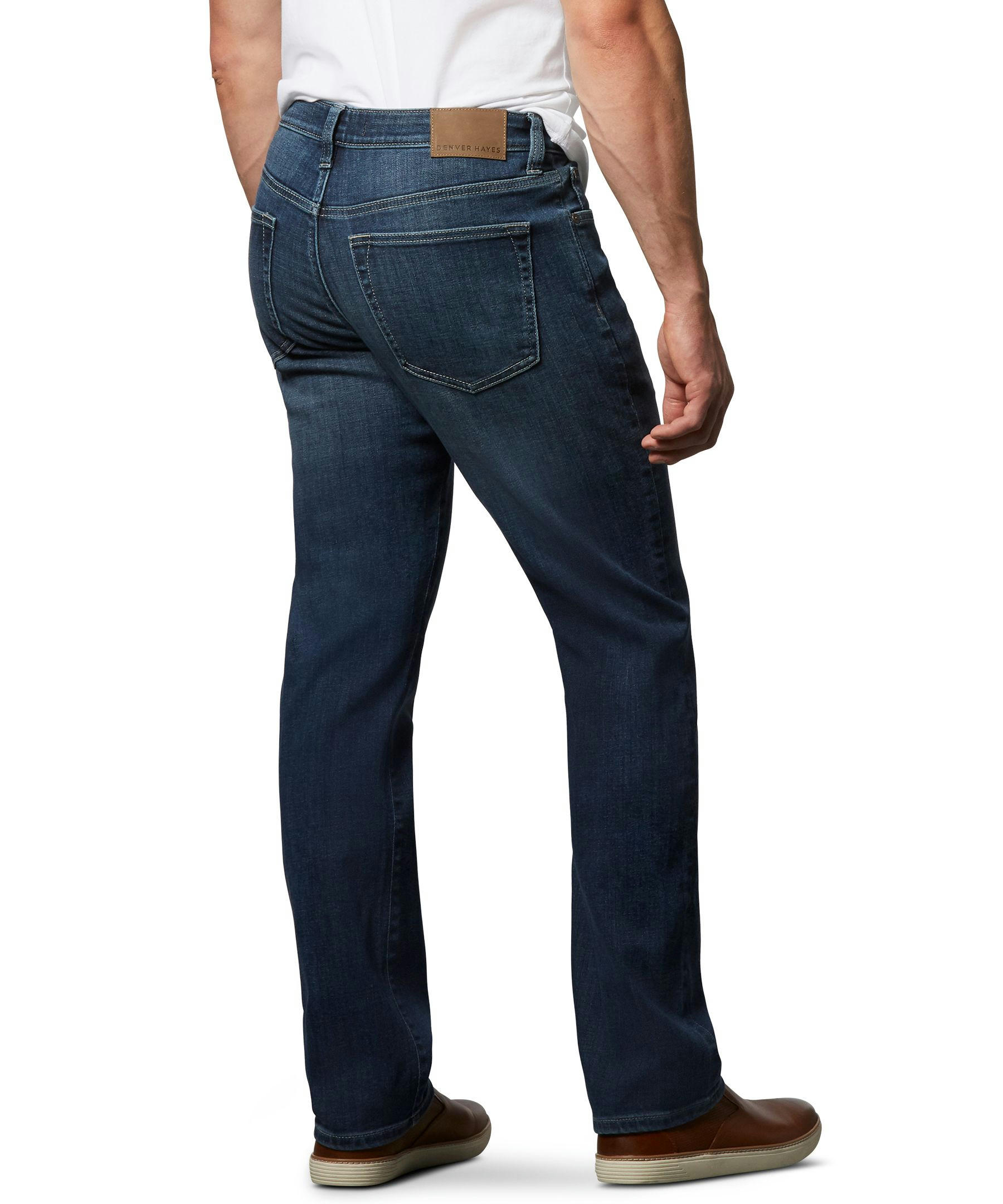 Denver Hayes Men's Stretch Straight Leg Jeans with FLEXTECH Waistband