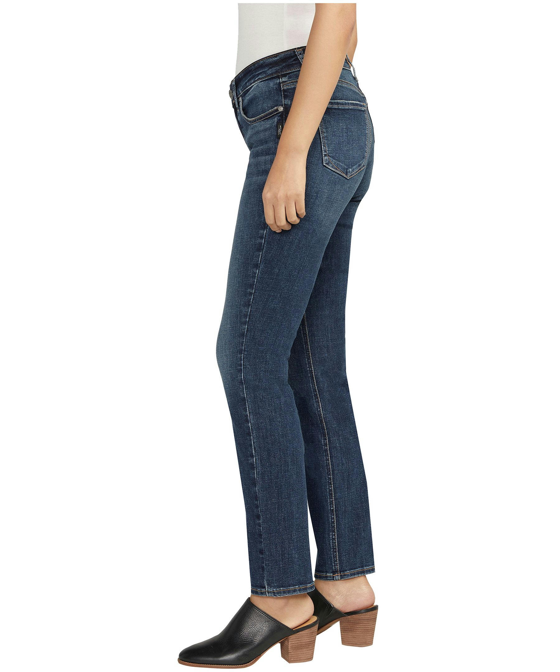 Silver Women's Elyse Mid Rise Comfort Fit Straight jeans