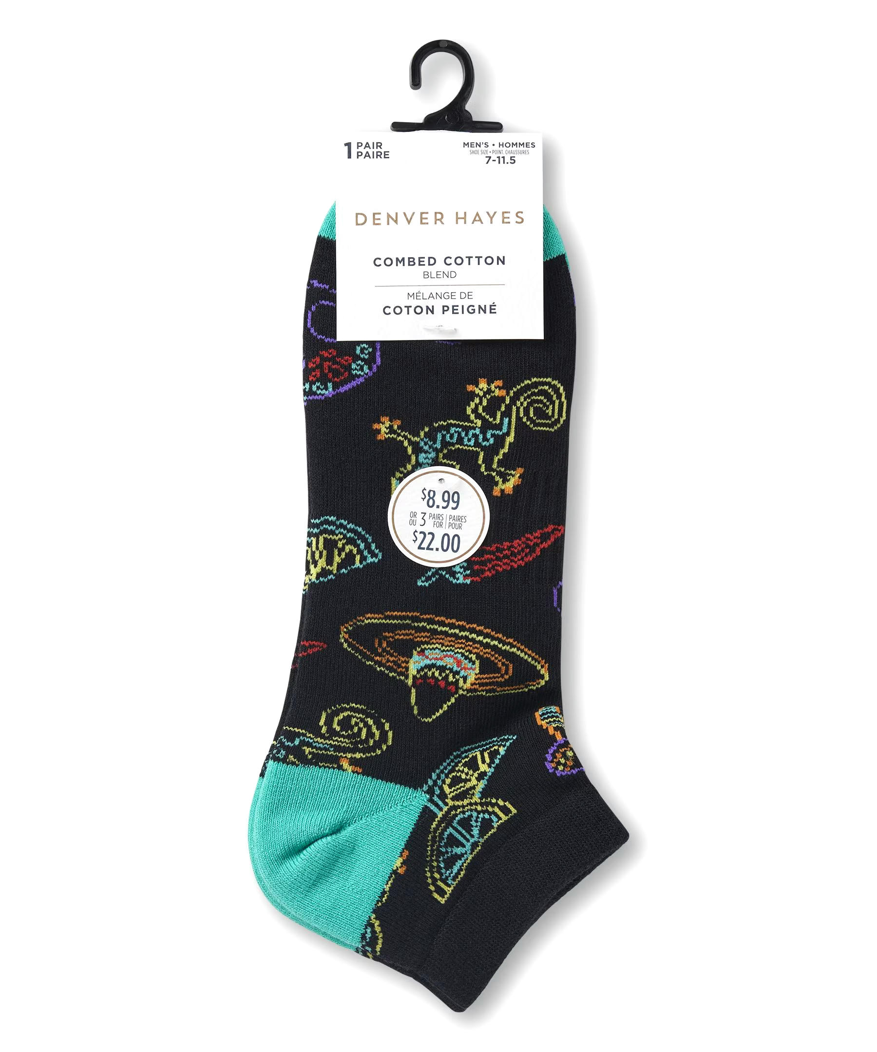 Denver Hayes Men's FRESHTECH® Tropical Novelty Low Cut Socks