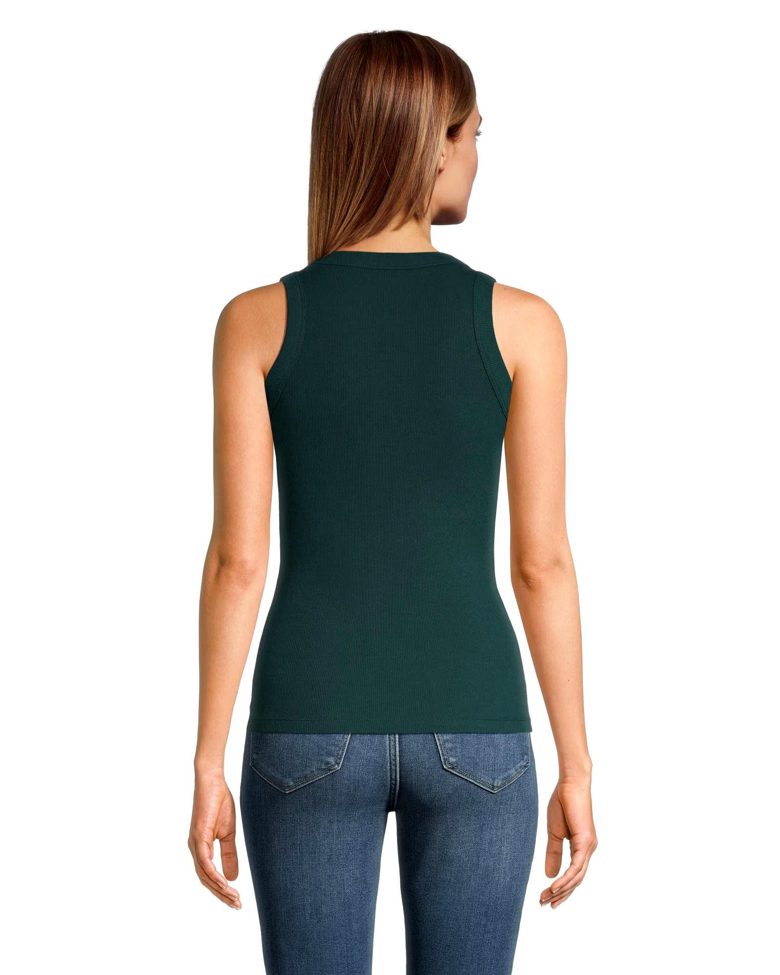 Denver Hayes Women's Fitted High Neck Ribbed Tank Top