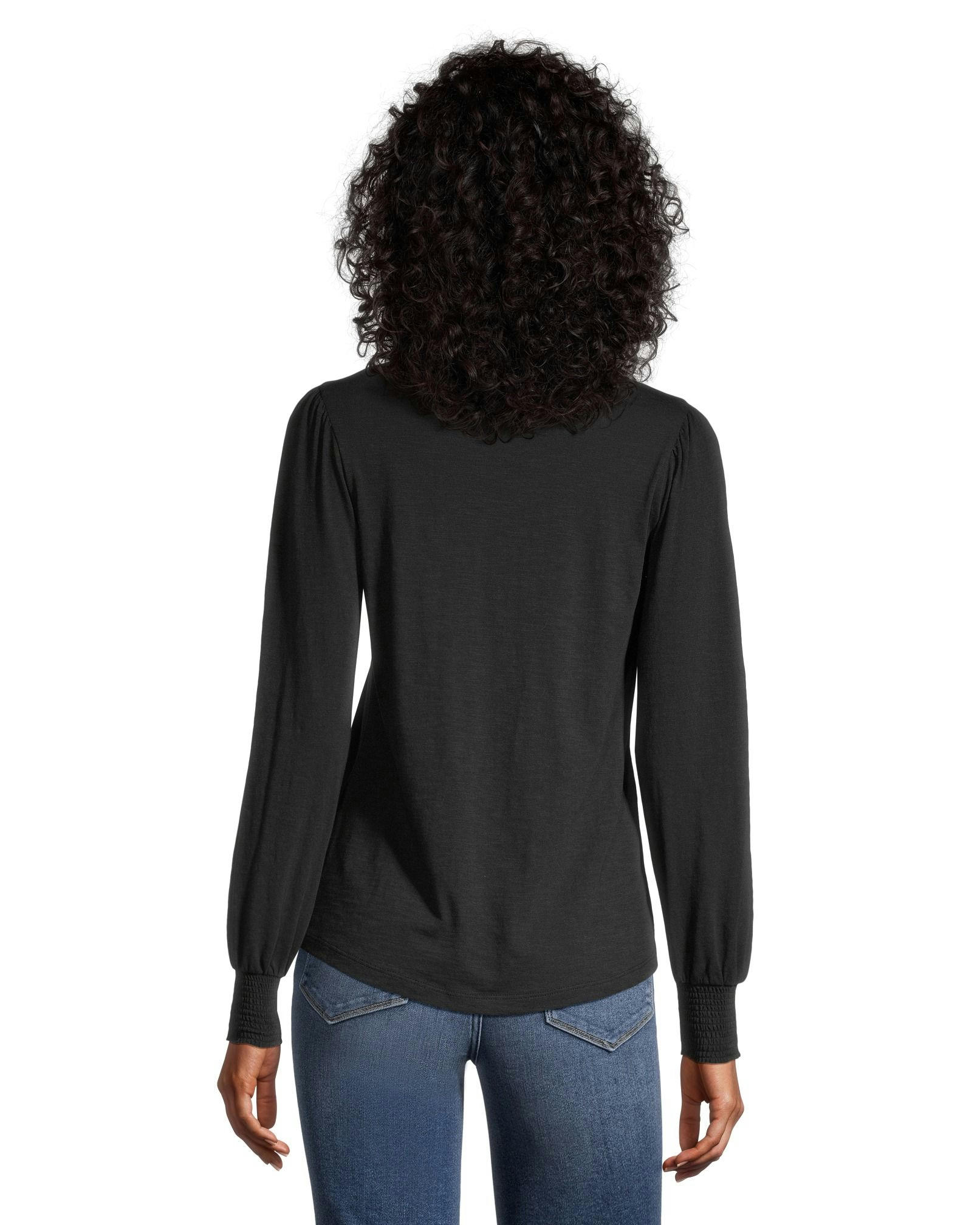 Denver Hayes Women's Semi Fitted Long Sleeve Gathered T Shirt