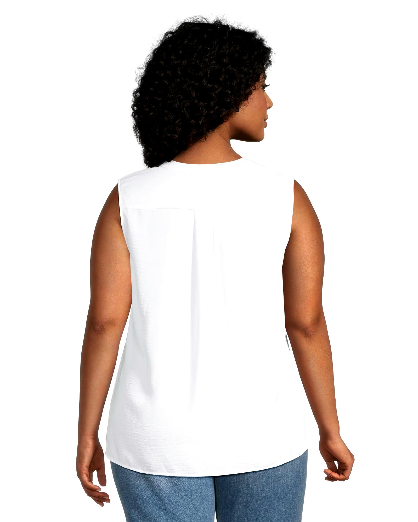 Denver Hayes Women's V-Neck Hammered Crepe Tank Top