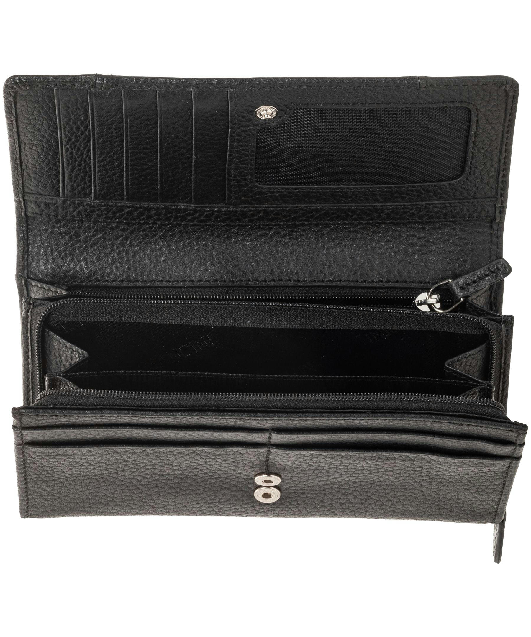 Mancini Leather Goods Women's Pebelled RFID Secure Medium Clutch Wallet