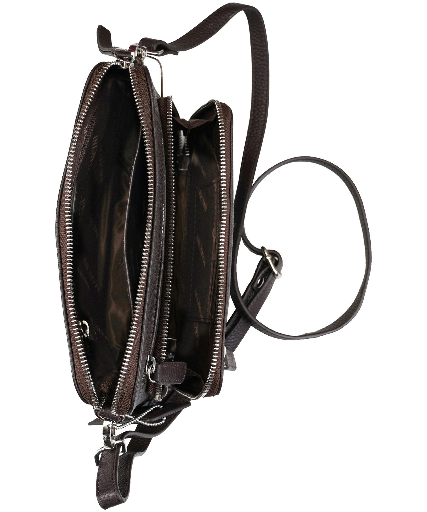 Mancini Leather Goods Women's Pebelled Valerie Small Crossbody Bag