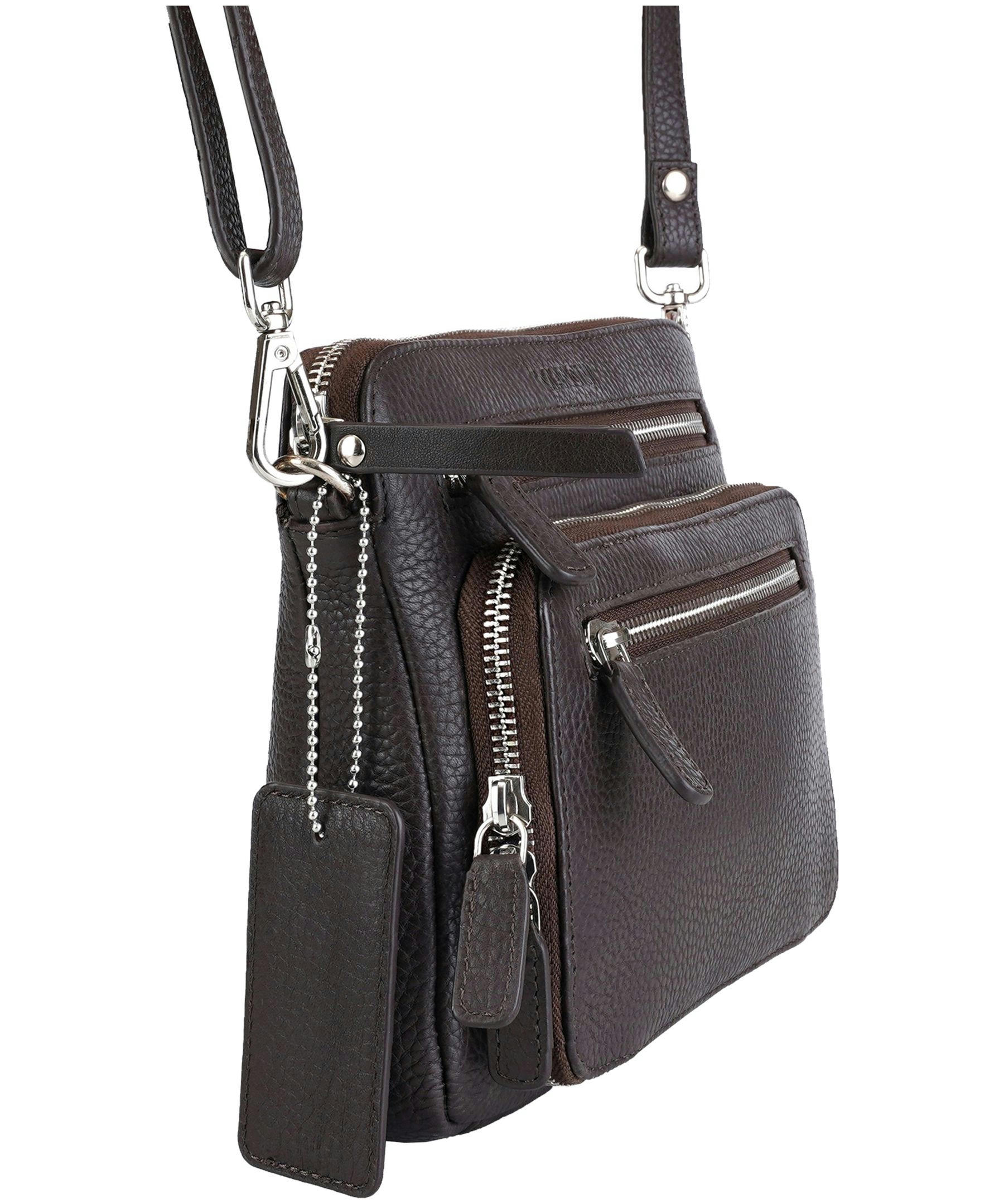 Mancini Leather Goods Women's Pebelled Valerie Small Crossbody Bag