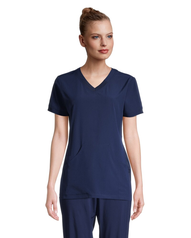 Scrubletics Women's V Neck Racer Back Scrub Top - Black