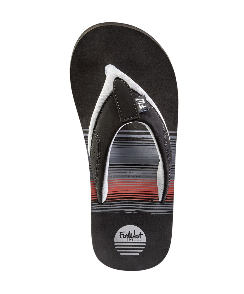 FarWest Boys' Youth Summerland Flip Flops - Black Grey