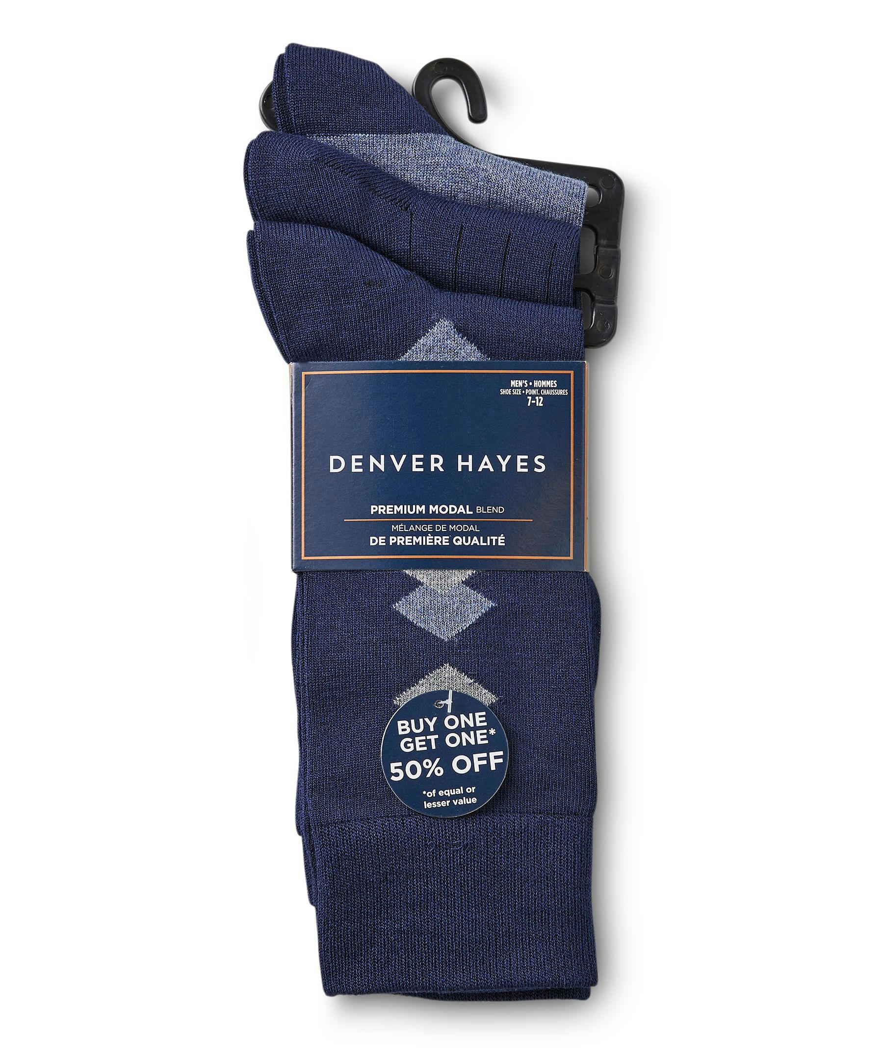Denver Hayes Men's 3 Pack Bogo Casual Crew Socks