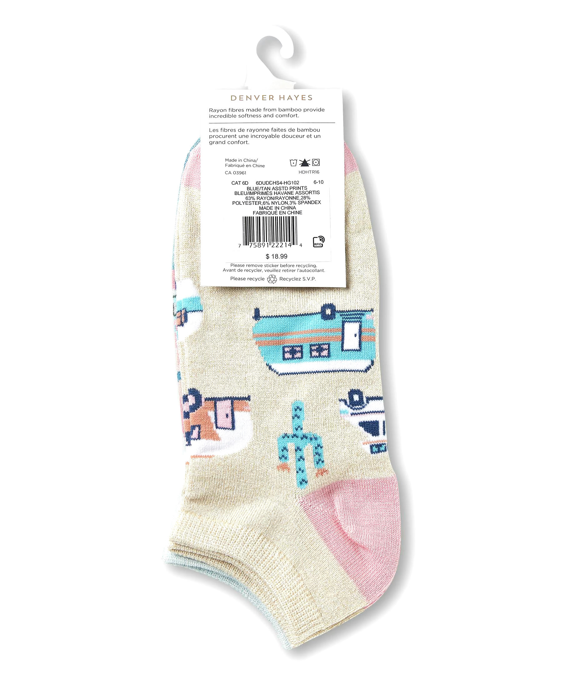 Denver Hayes Women's Low Cut Socks, 3 Pack