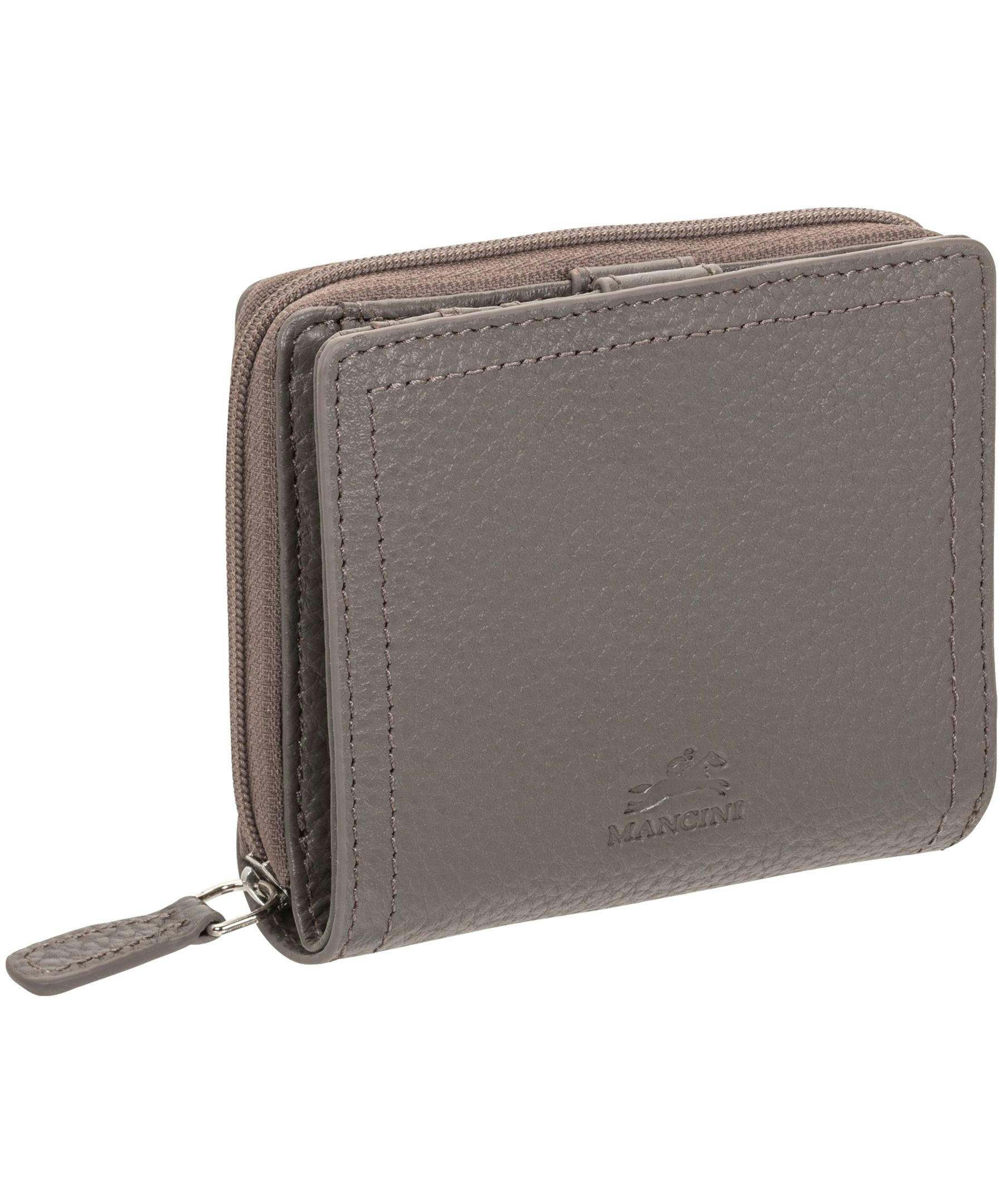 Mancini Leather Goods Women's Peblled RFID Secure Small Clutch Wallet