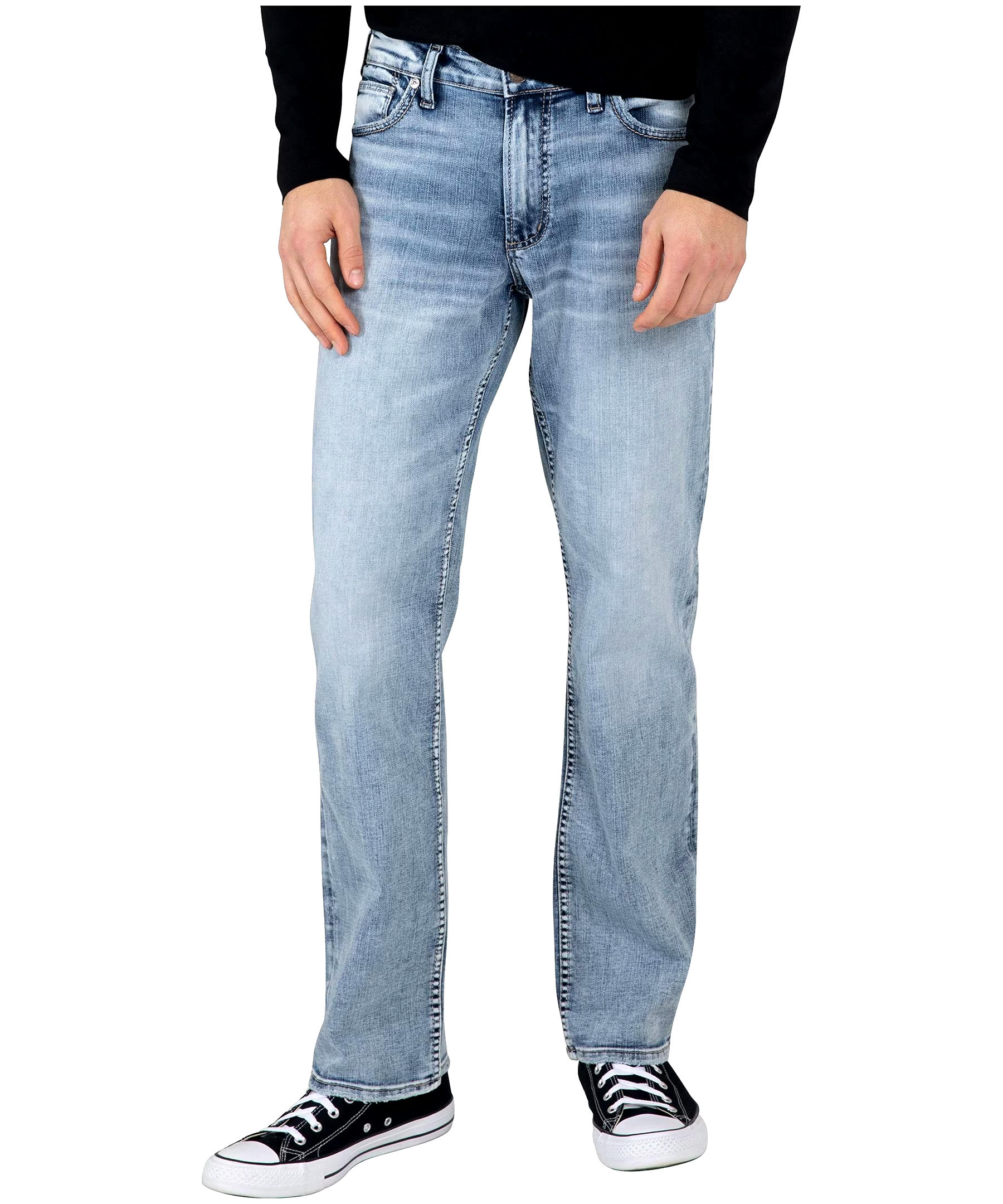 Silver Men's Grayson Mid Rise Easy Fit Straight Leg Jeans