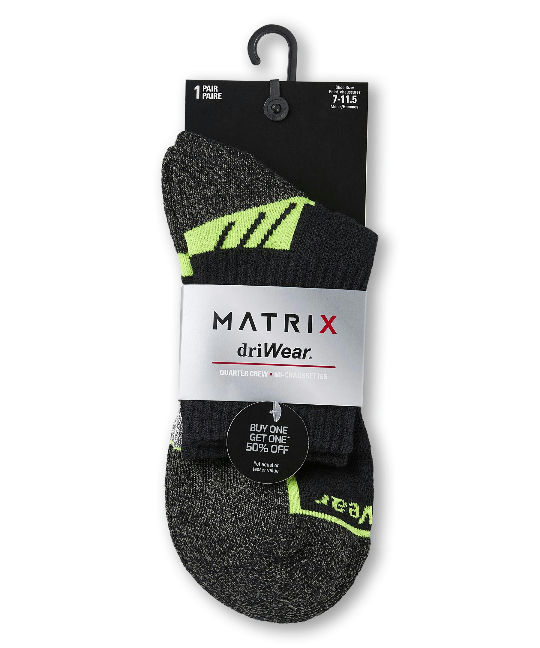 Matrix Men's Driwear Quarter Sport Socks